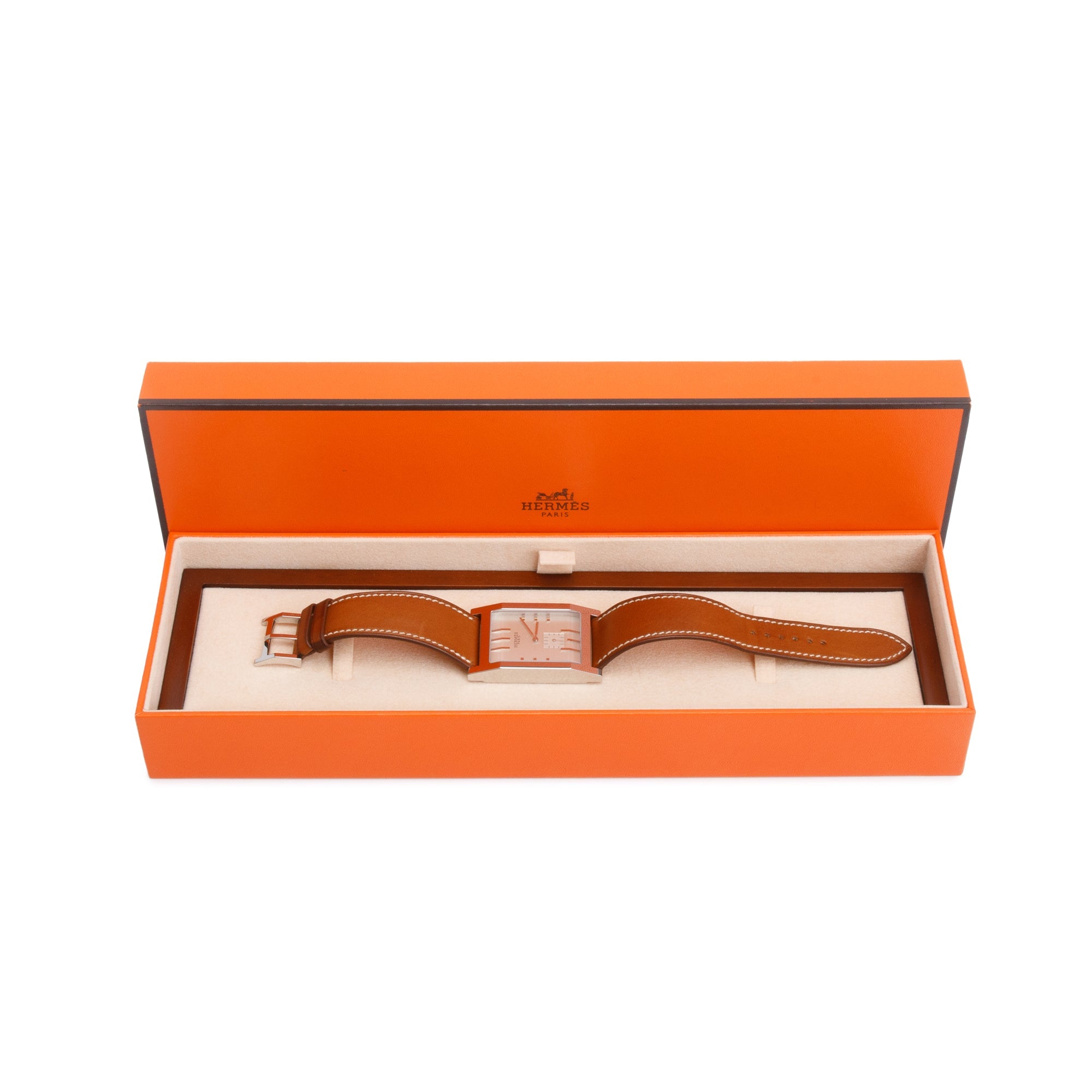 Hermes Stainless Steel Tandem 30 MM Watch w/ Box & Papers