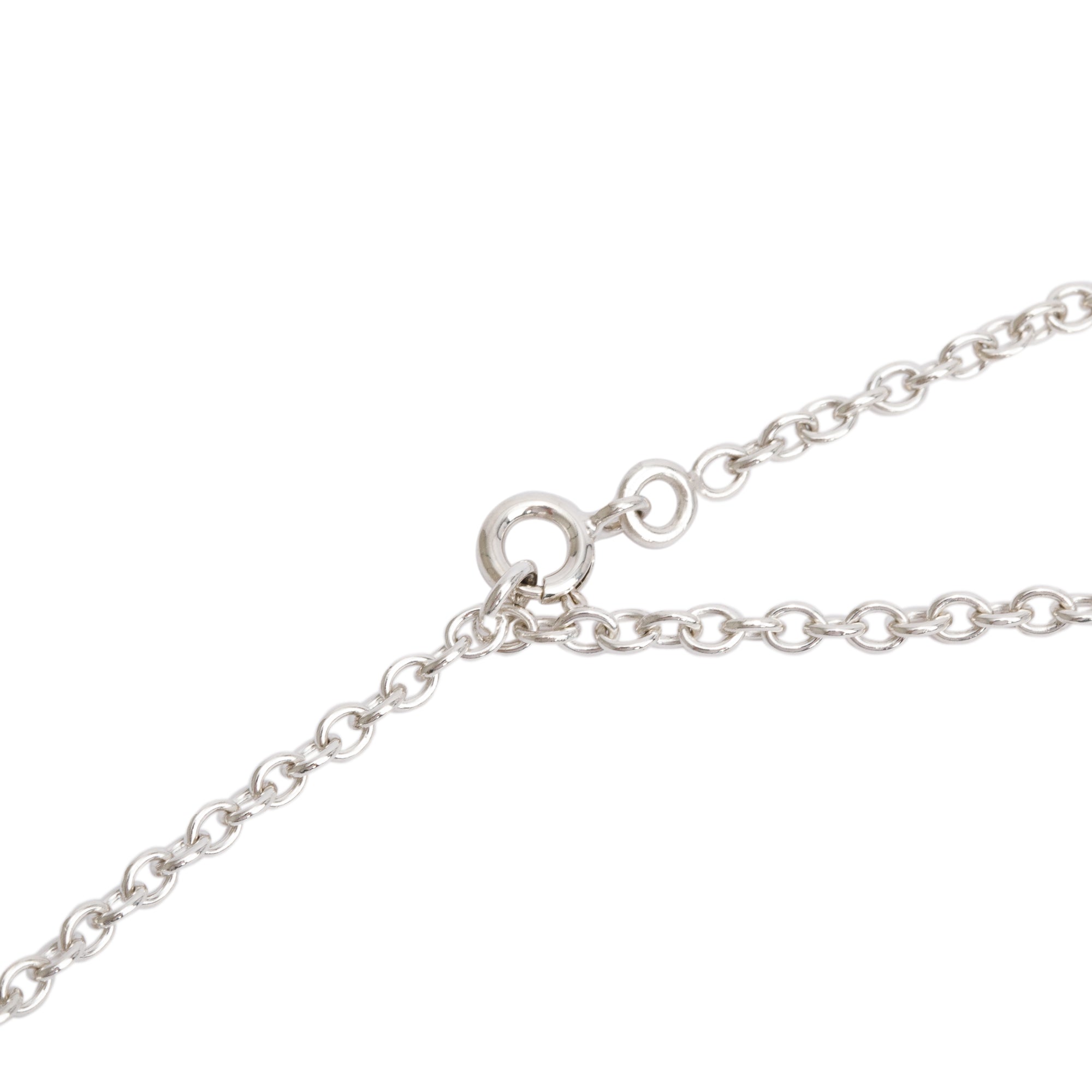 Hermes Sterling Silver & 18k Rose Gold Ex-Libris Long Necklace 120