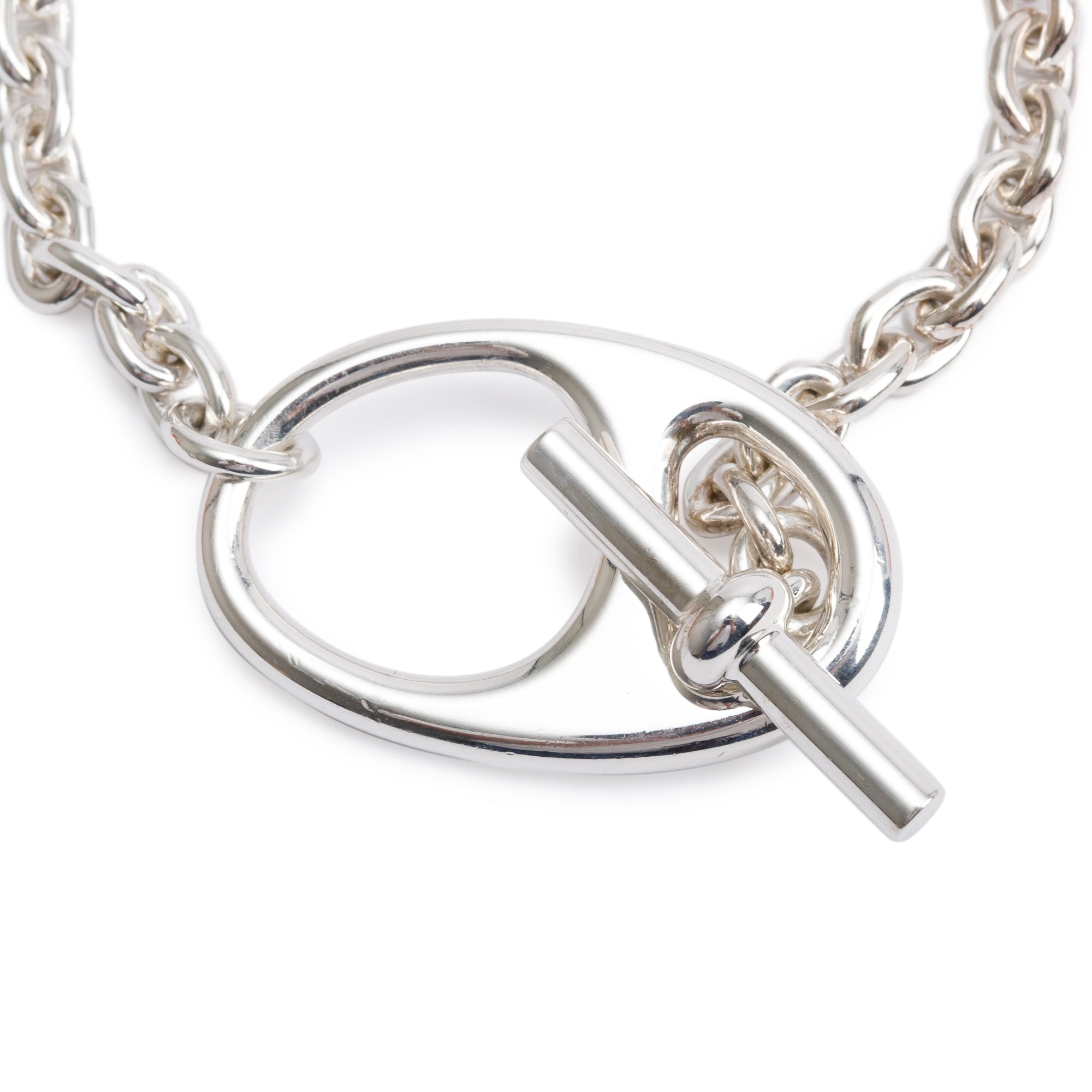 Hermes Sterling Silver Chaine D'Ancre Twist Bracelet w/ Box