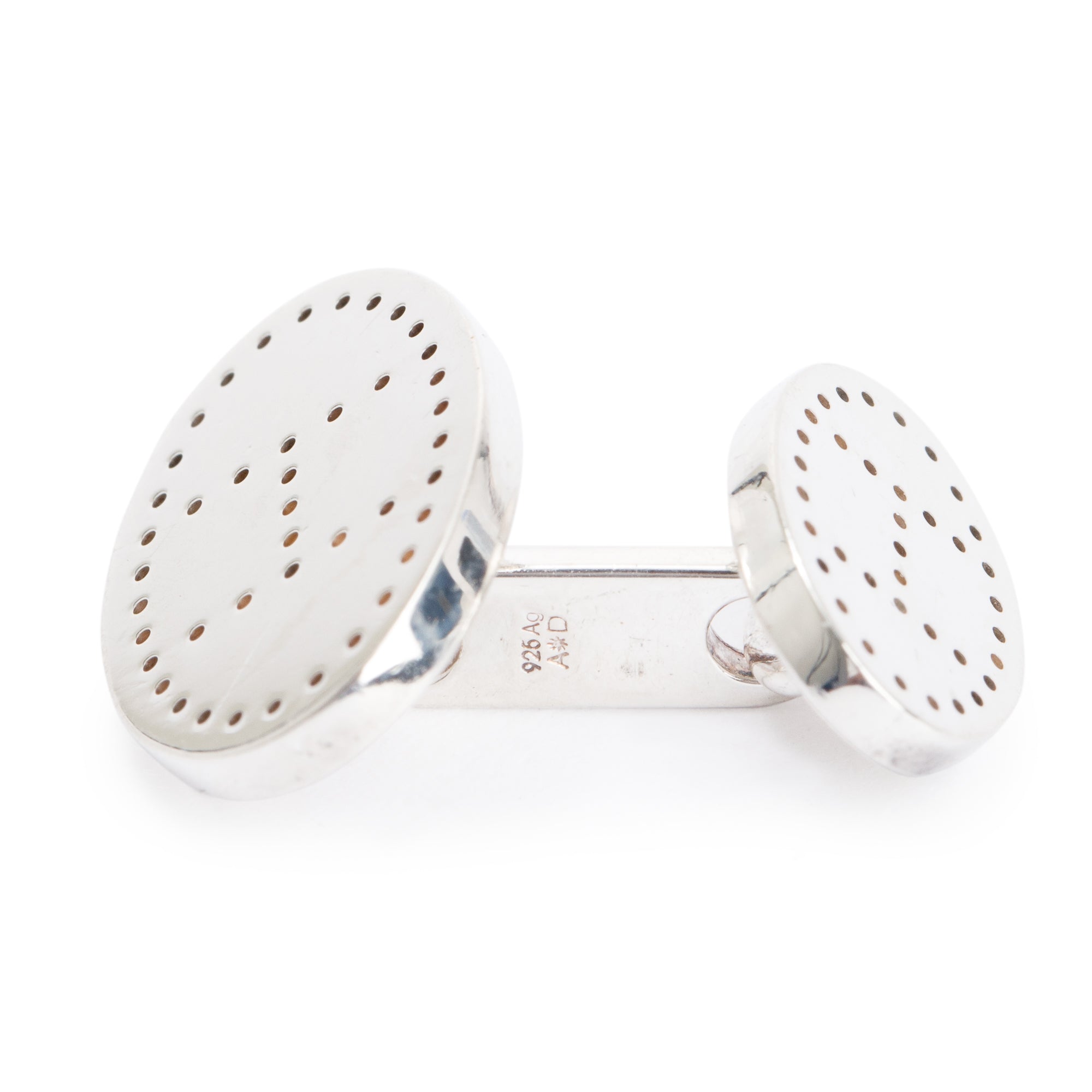 Hermes Sterling Silver Eclipse Cufflinks