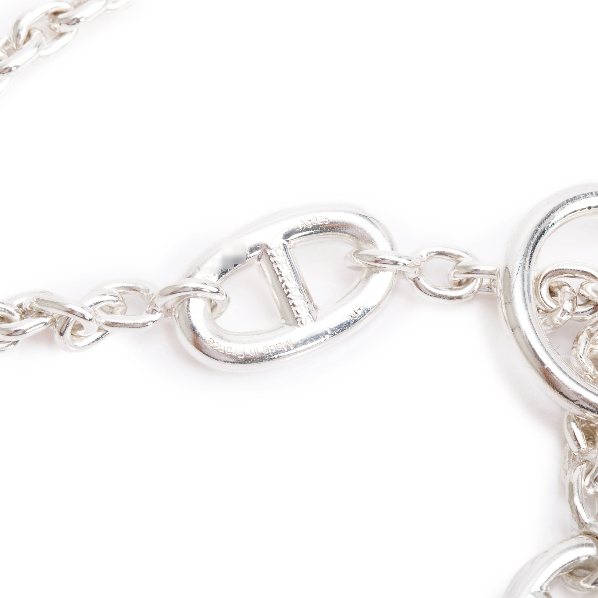 Hermes Sterling Silver Farandole Long Necklace, 120 cm w/ Box