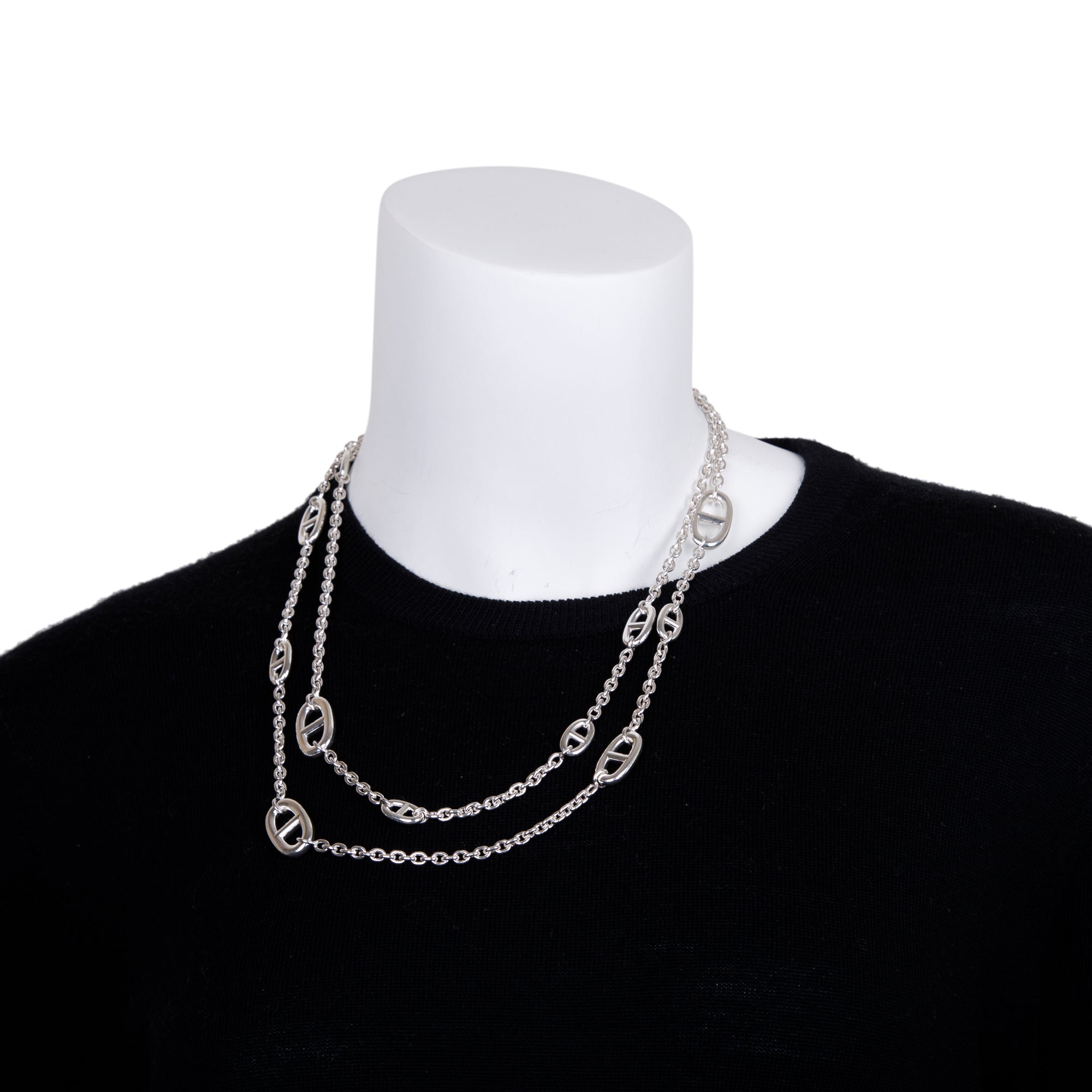 Hermes Sterling Silver Farandole Long Necklace