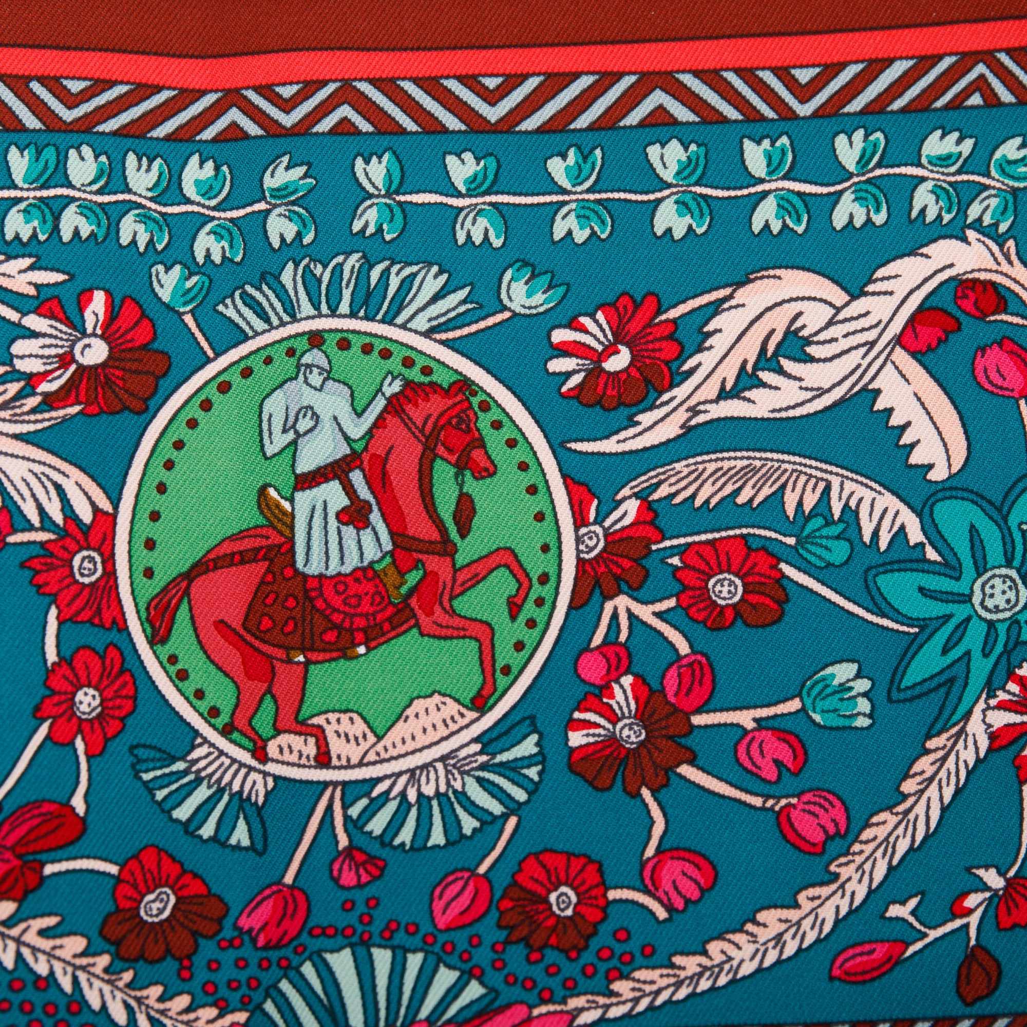 Hermes 'Tapis de Selle' Silk Scarf 90 w/ Box