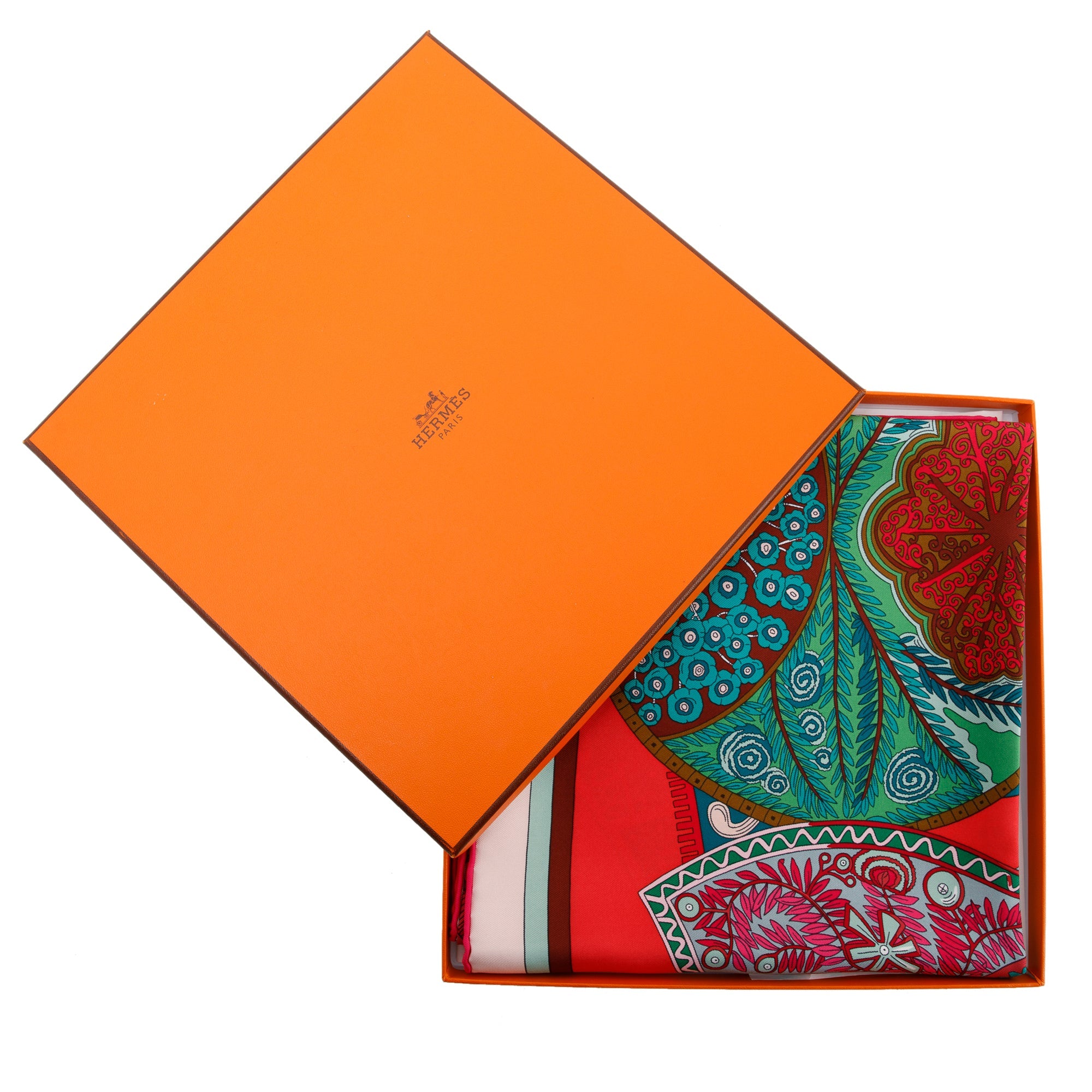 Hermes 'Tapis de Selle' Silk Scarf 90 w/ Box