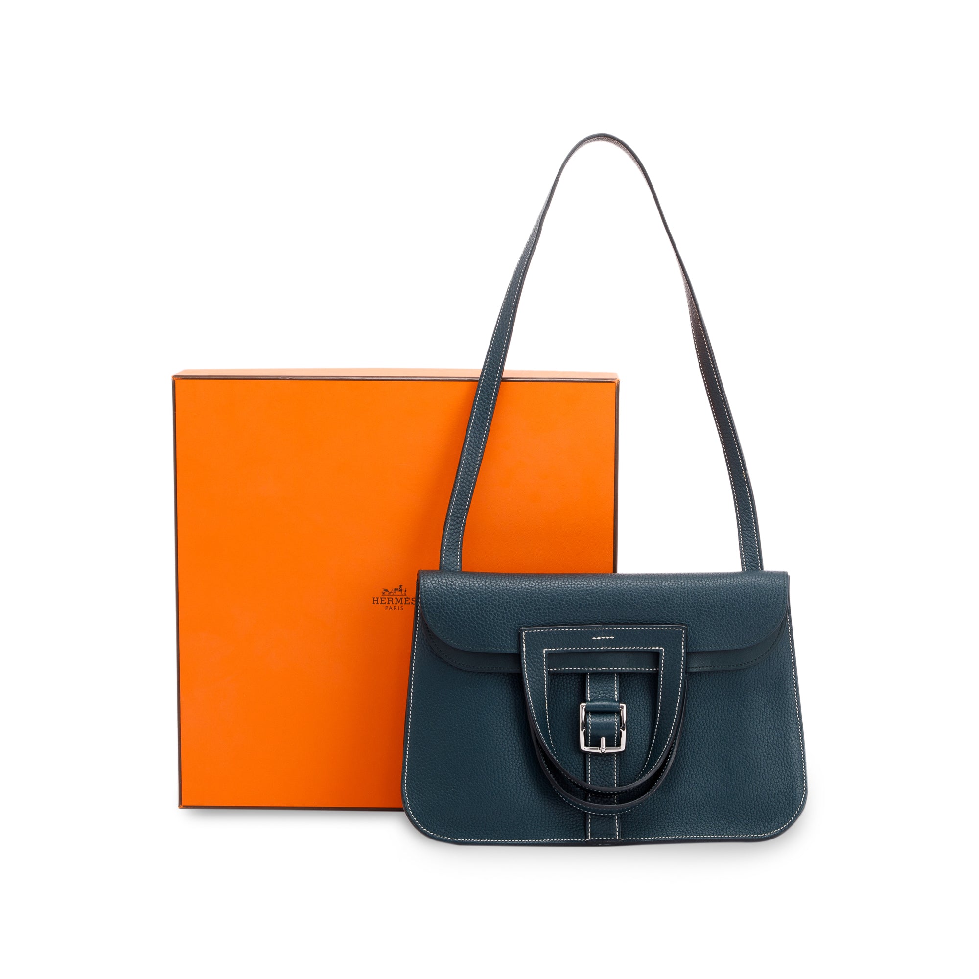Hermes Taurillon Clemence Halzan 31 w/ Box