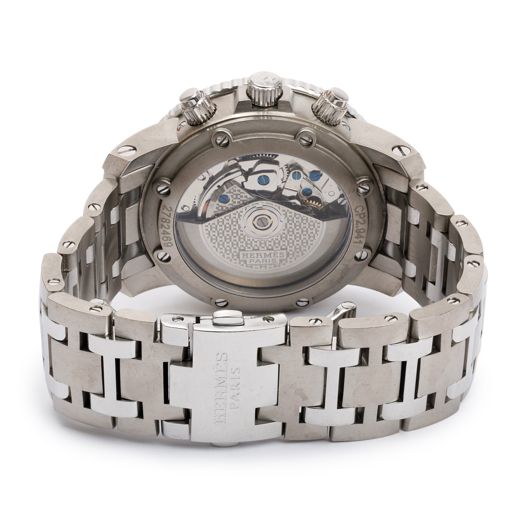 Hermes Titanium Clipper Chrono Maxi Automatic 44 MM Watch w/ Box