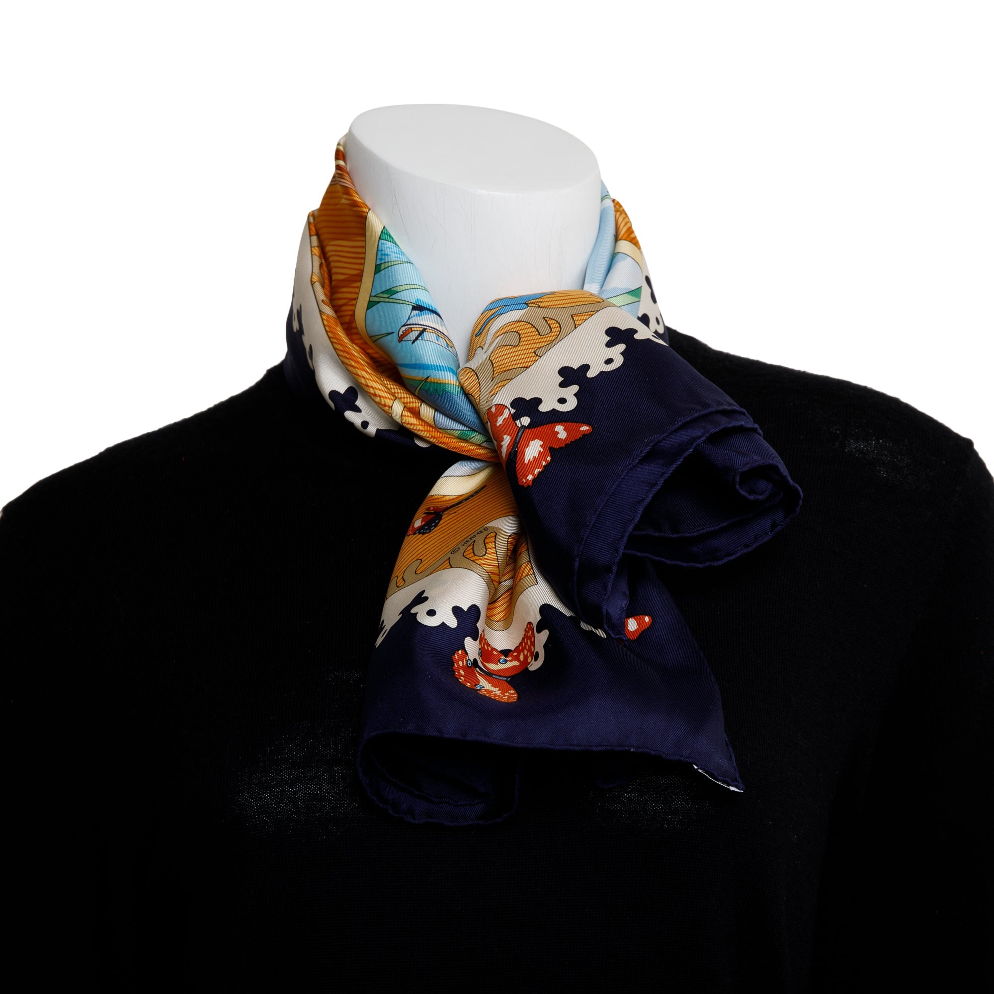 Hermes 'Varangues' Multicolour Silk Scarf 90 w/ Box