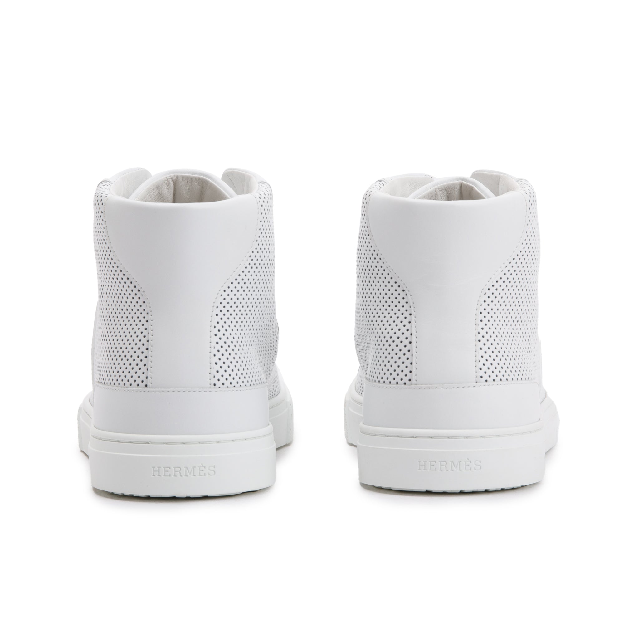 Hermes Veau Blanc Rubber Palladium Plated Kelly Buckle Daydream Sneakers, Size 40 w/ Box