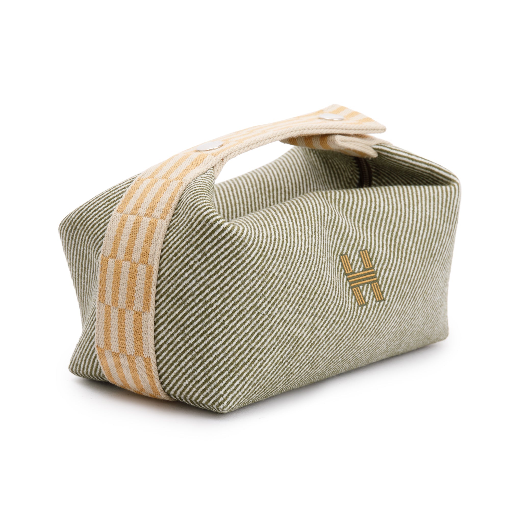 Hermes Vert Foret Toile Wool Small Bride-A-Brac H Natte Case