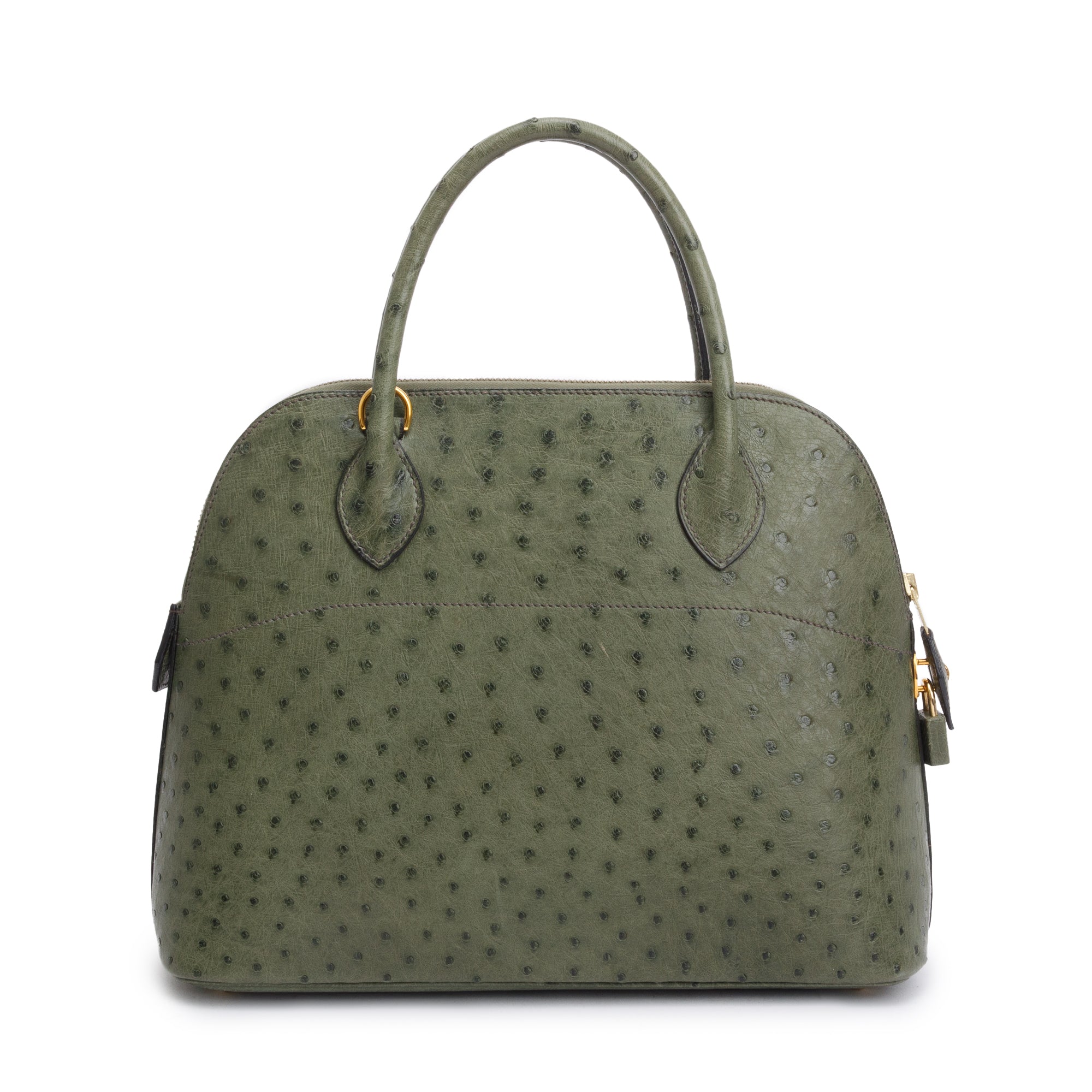 Hermes Vert Olive Ostrich Bolide 31 w/ Strap