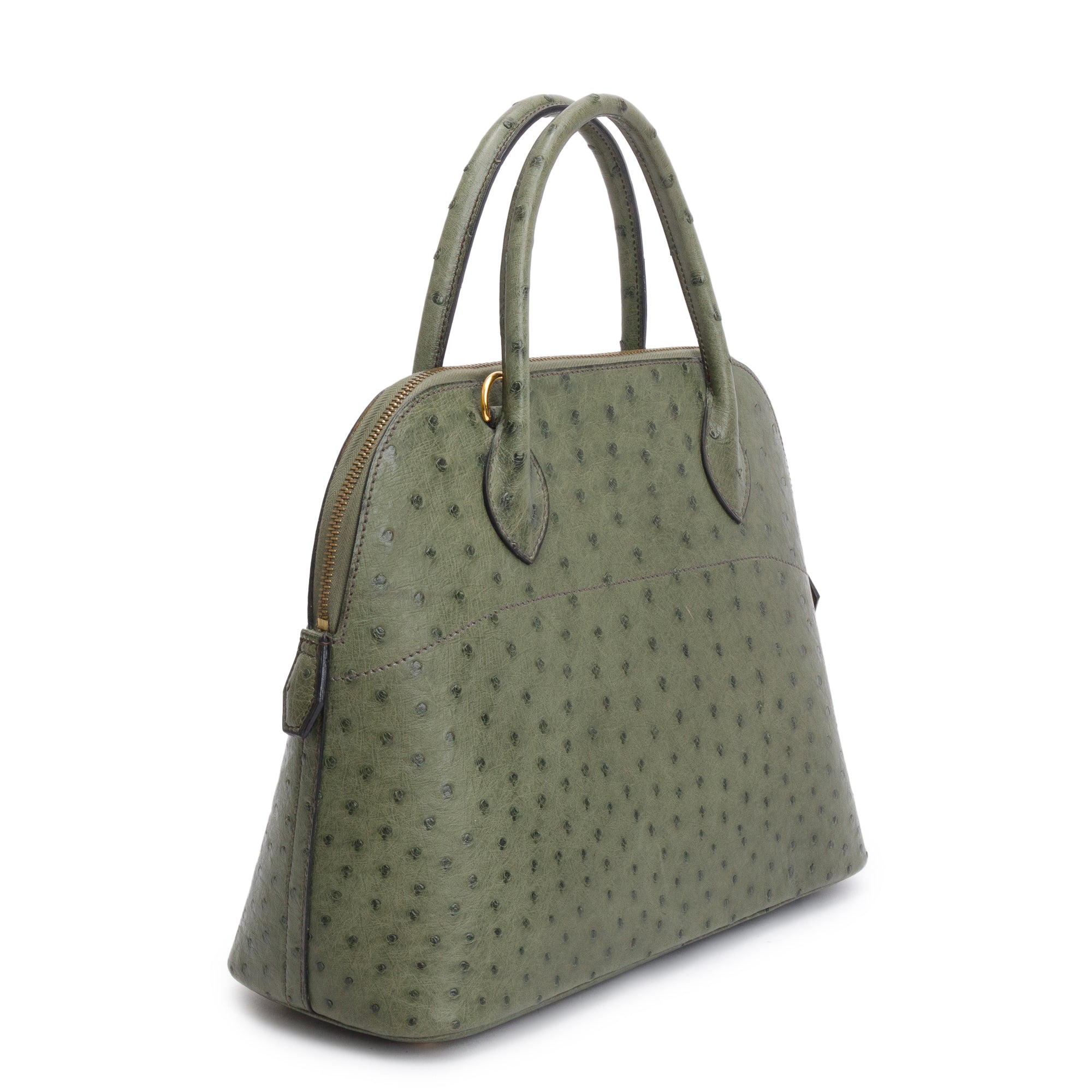 Hermes Vert Olive Ostrich Bolide 31 w/ Strap