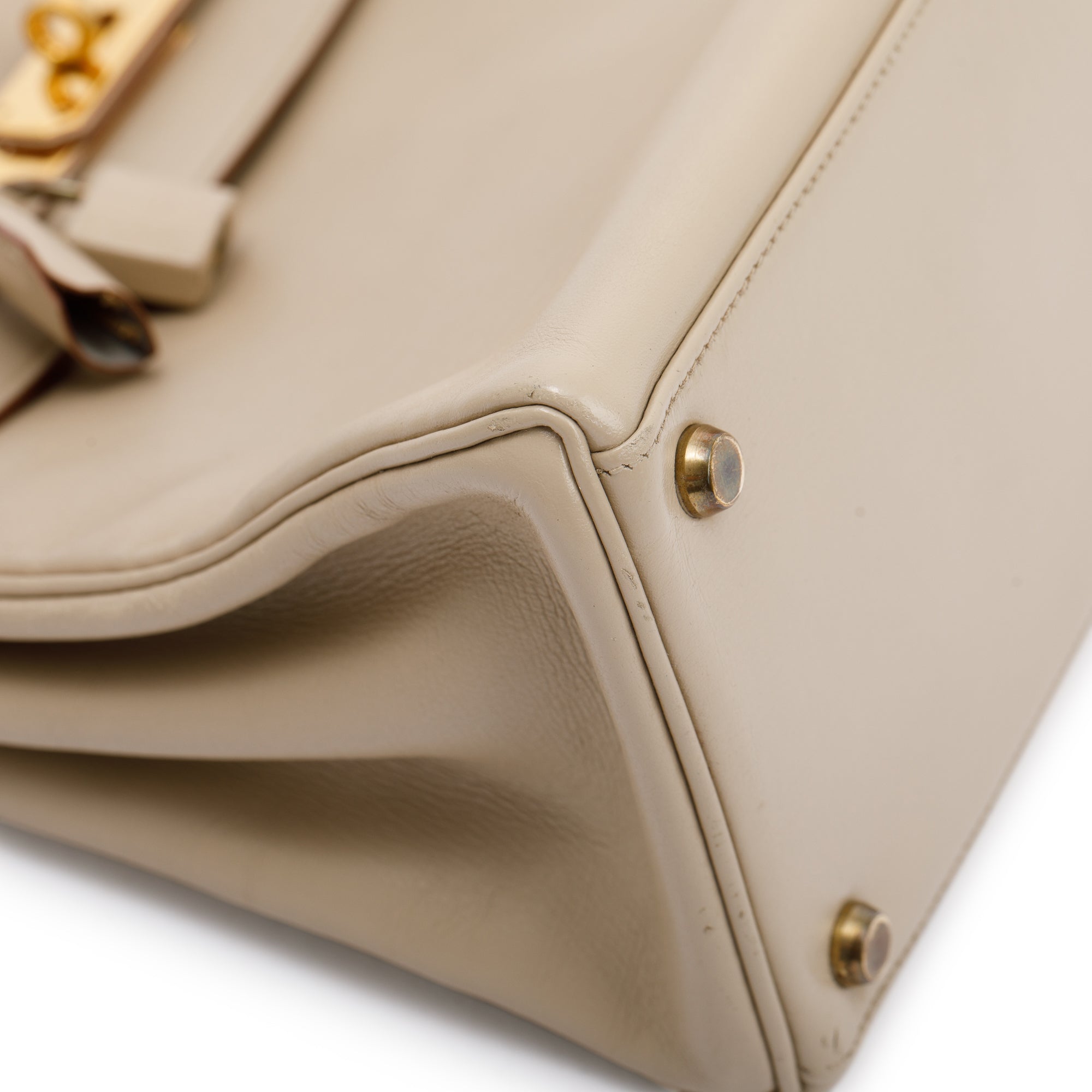 Hermes Vintage Beige Veau Box Leather Kelly Retourne 28