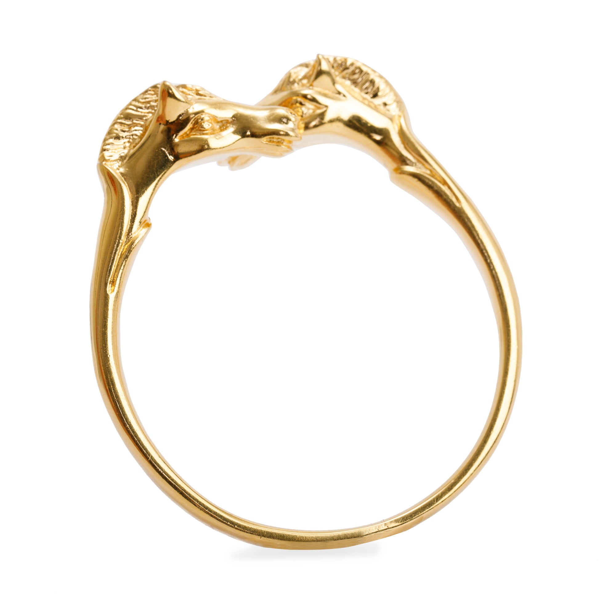 Hermes Vintage Gold Plated Double Horse Head Bracelet