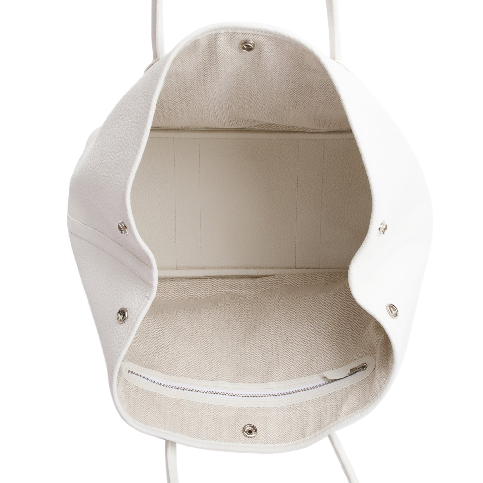 Hermes White Negonda Leather Garden Party 36