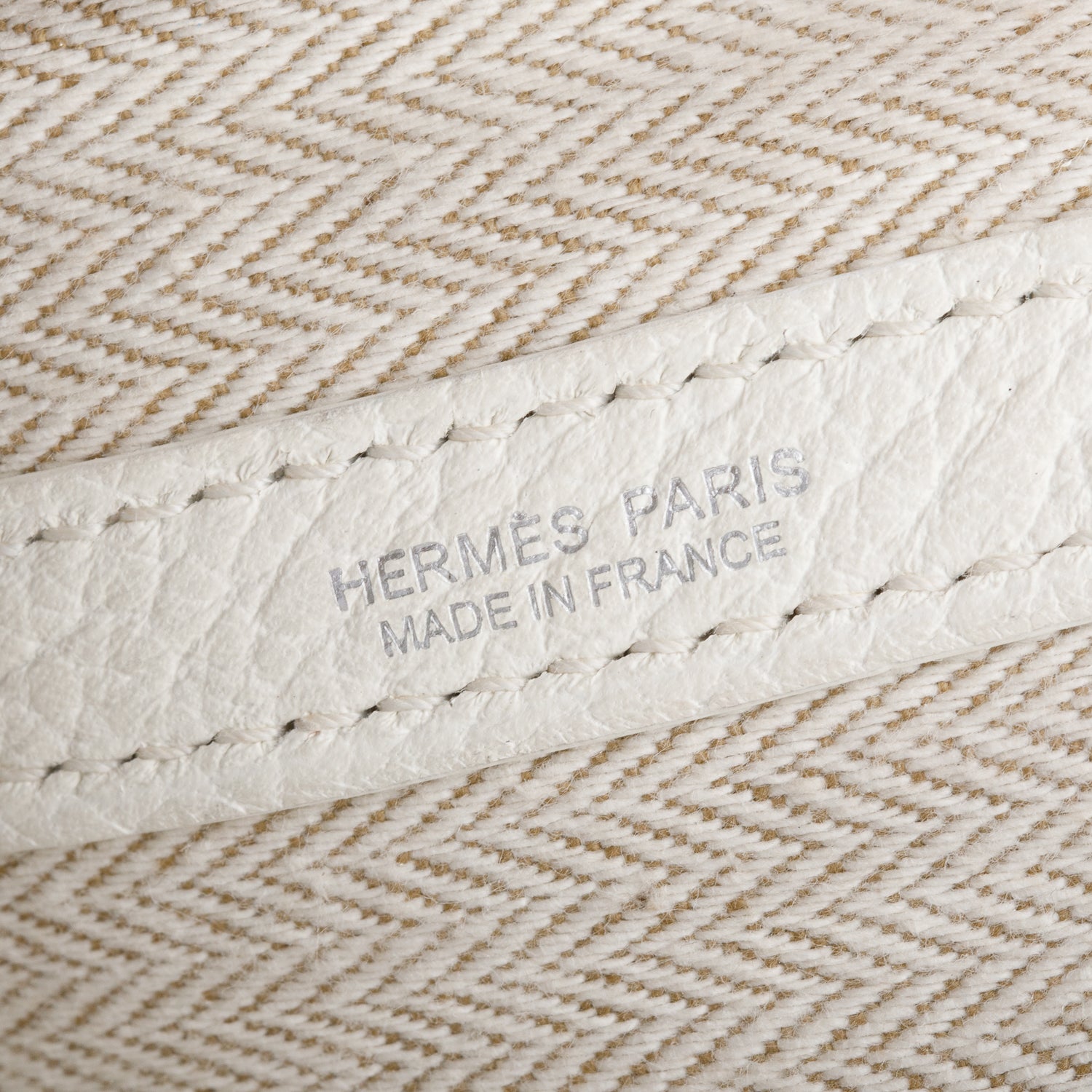 Hermes White Negonda Leather Garden Party 36