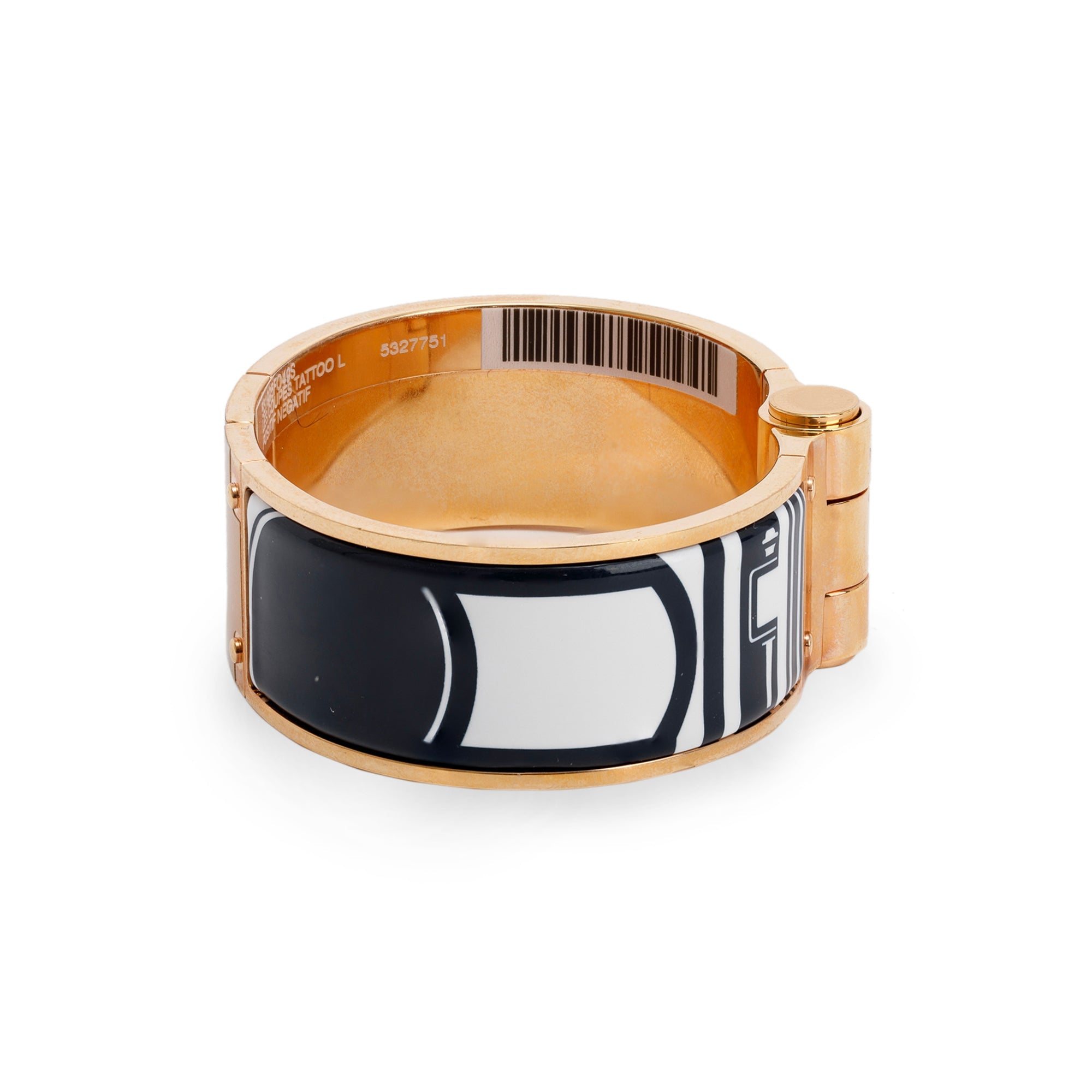 Hermes Wide Hinged Enamel Bracelet w/ Box