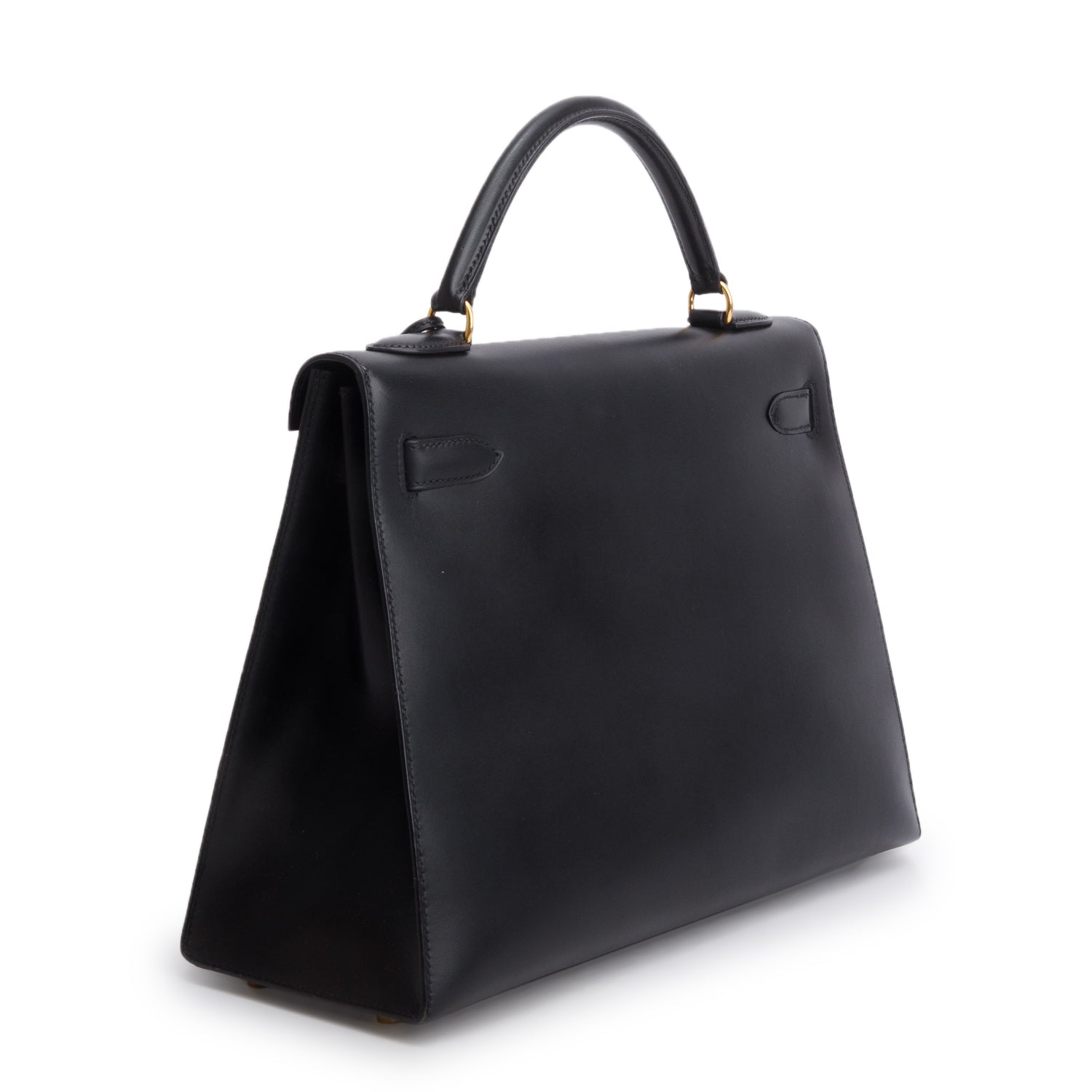 Hermes Vintage Noir Box Kelly Sellier 32 w/ Strap
