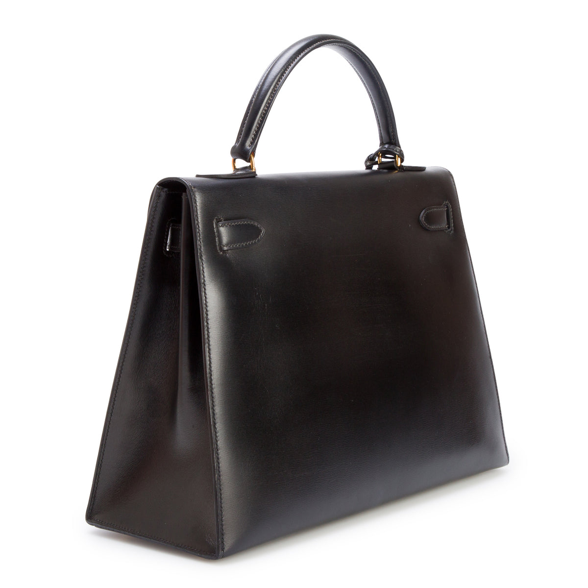 Hermes Vintage Noir Box Kelly Sellier 32 w/ Strap & Box
