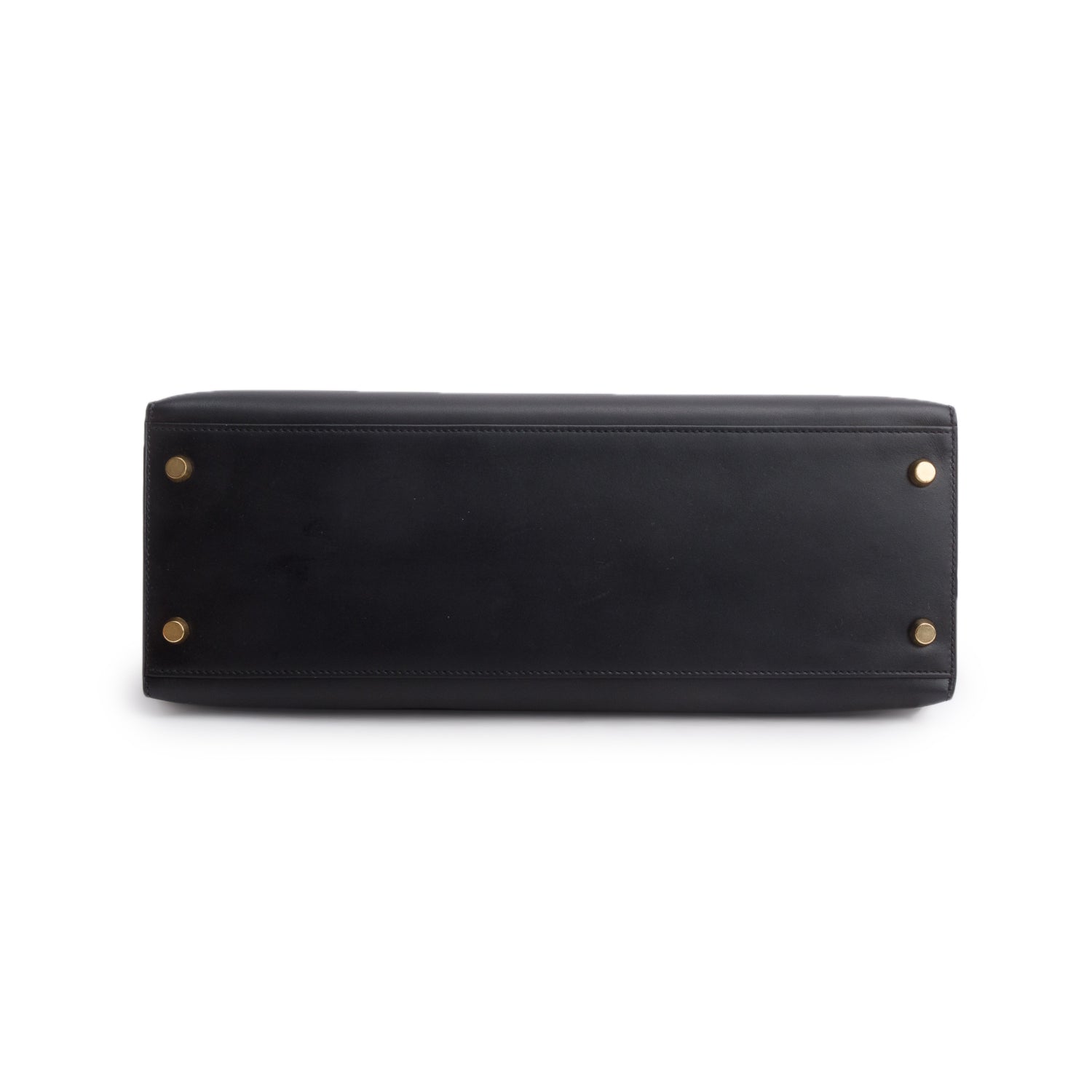 Hermes Vintage Noir Box Kelly Sellier 32 w/ Strap