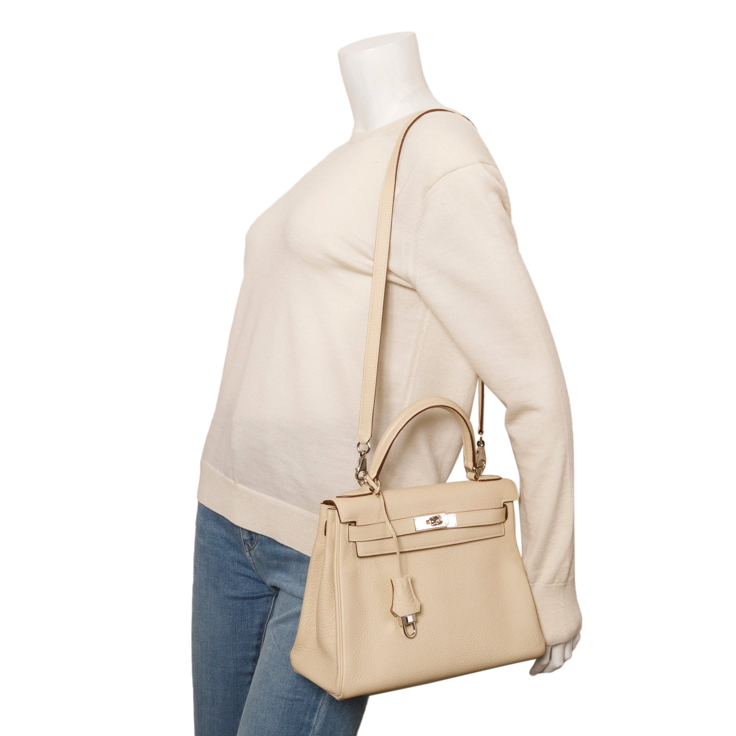 Hermes Craie Taurillon Clemence Kelly Retourne 28 w/ Strap