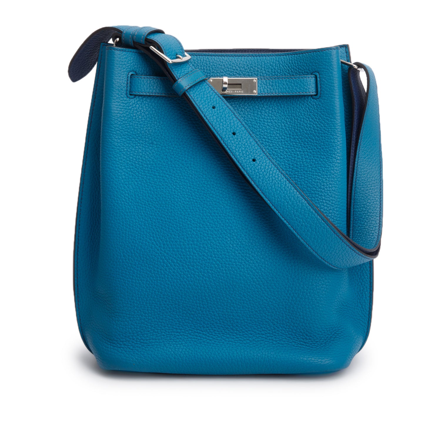 Hermes Bleu Izmir Togo Leather So Kelly 22 Bag