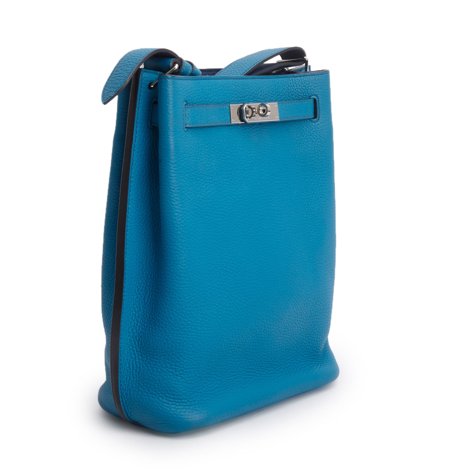 Hermes Bleu Izmir Togo Leather So Kelly 22 Bag