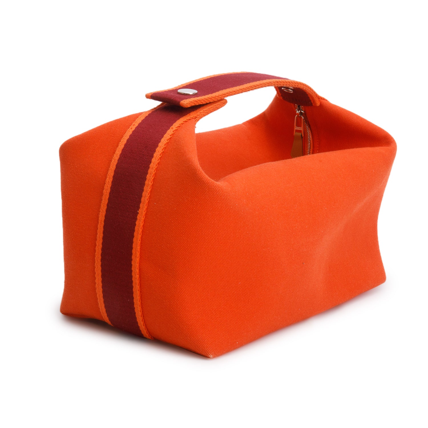 Hermes Orange Feu Canvas Large Bride-A-Brac Pouch