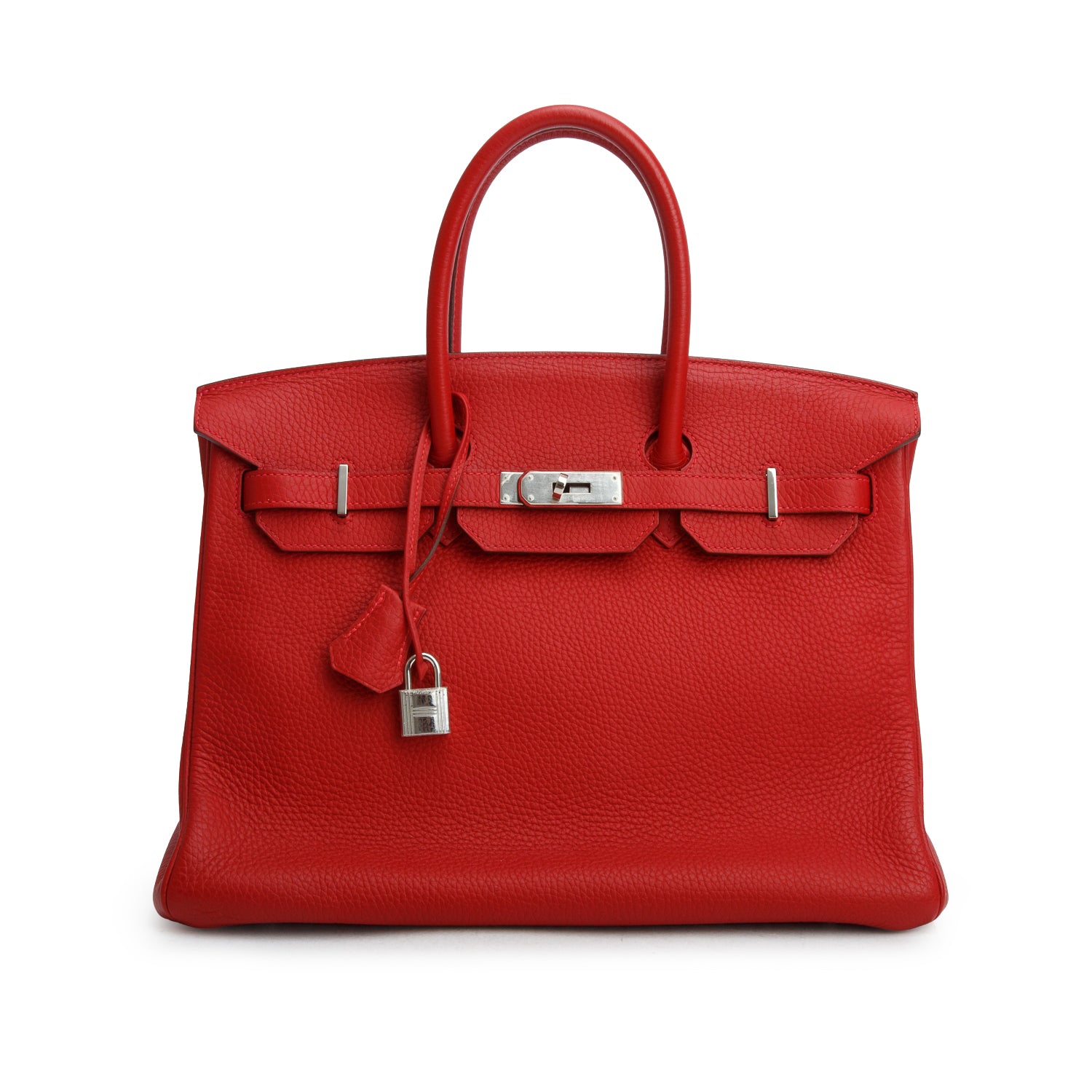 Hermes Rouge Casaque Taurillon Clemence Birkin 35