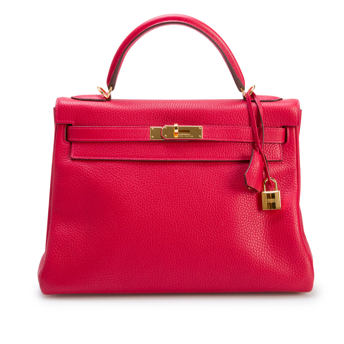 Hermes Red Taurillon Clemence Kelly II Retourne 32 w/ Strap
