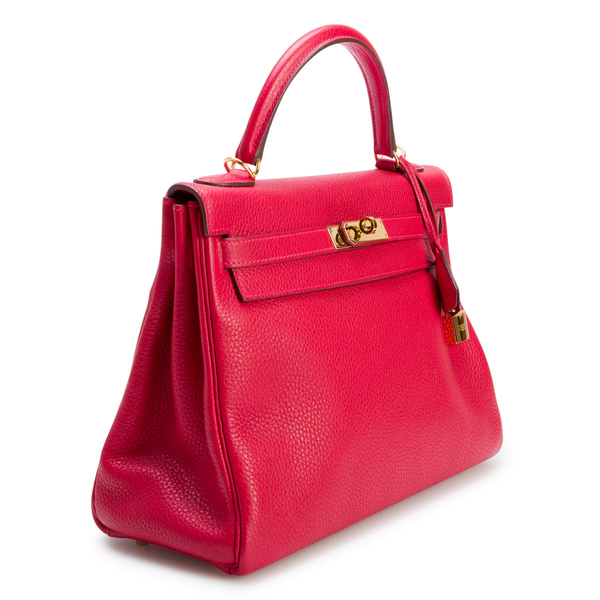 Hermes Red Taurillon Clemence Kelly II Retourne 32 w/ Strap