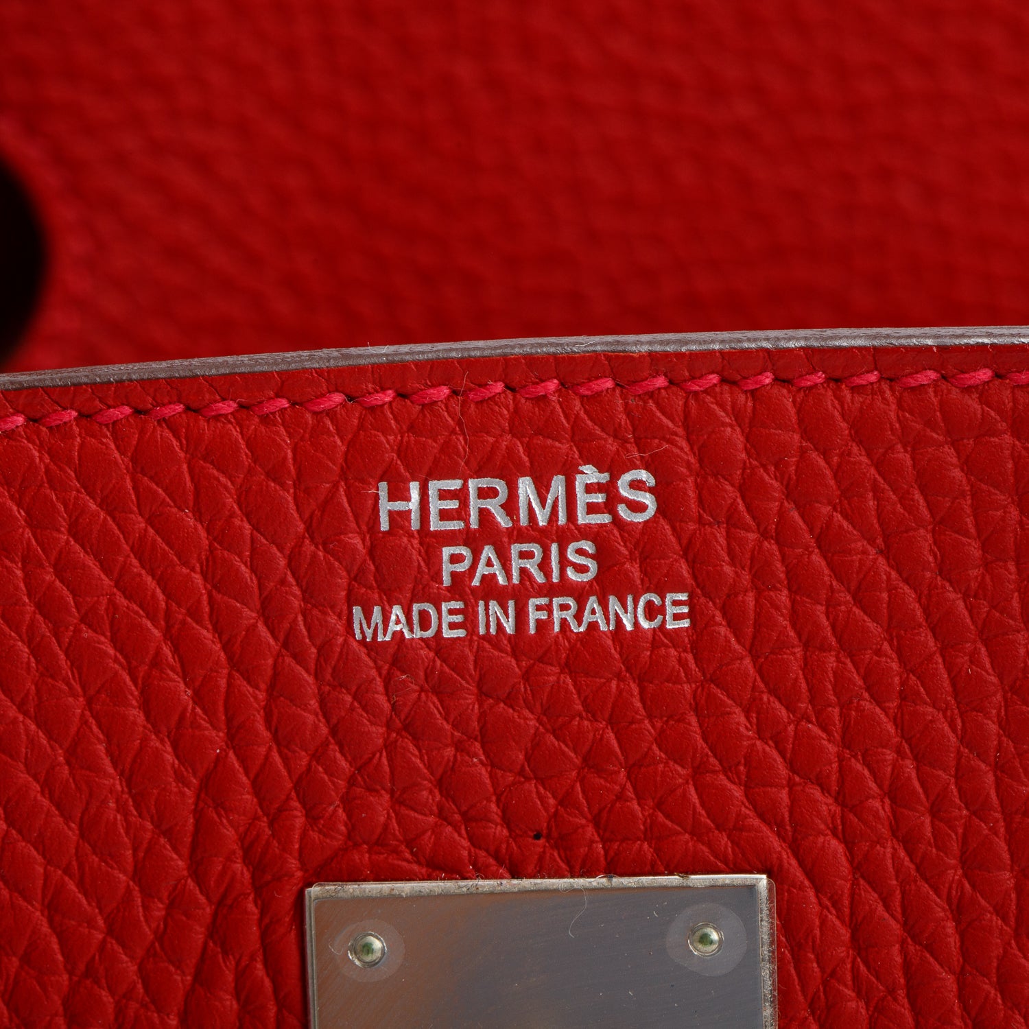 Hermes Rouge Casaque Taurillon Clemence Birkin 35
