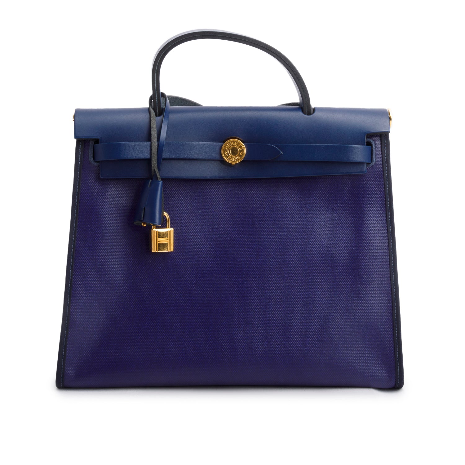 Hermes 2021 Bleu Saphir Toile H Bleu Encre Vache Hunter Berline Herbag Zip 31 PM w/ Pouch