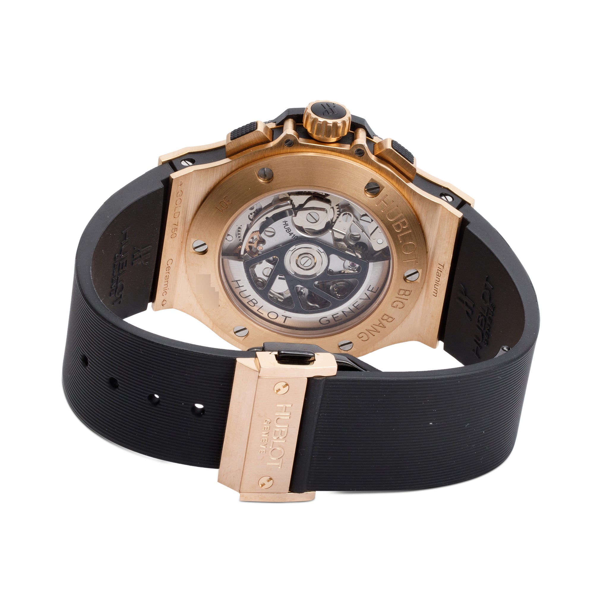 Hublot 18k Rose Gold & Ceramic Big Bang 44 MM Chronograph Automatic Watch w/ Box & Papers