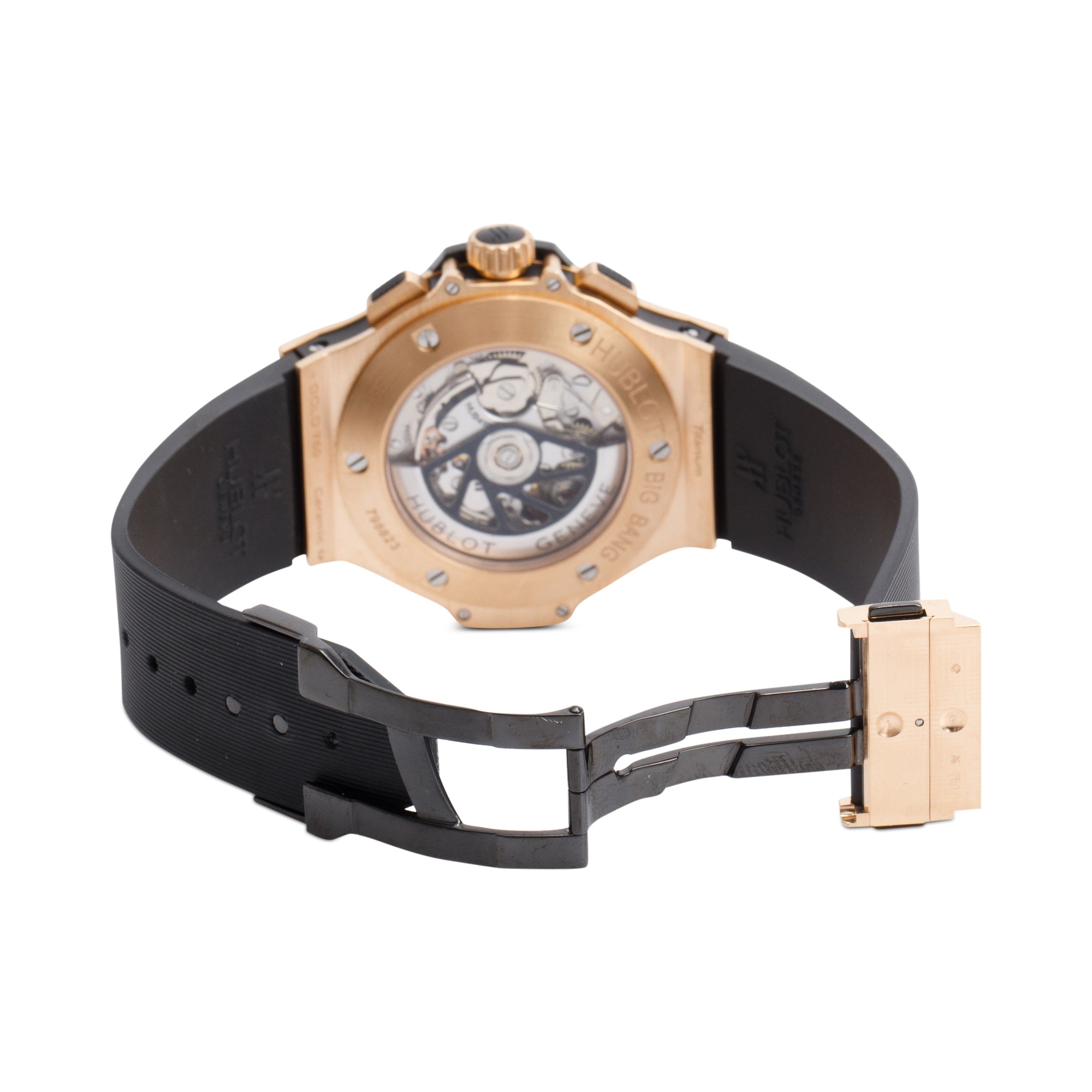 Hublot 18k Rose Gold & Ceramic Big Bang 44 MM Chronograph Automatic Watch w/ Box & Papers