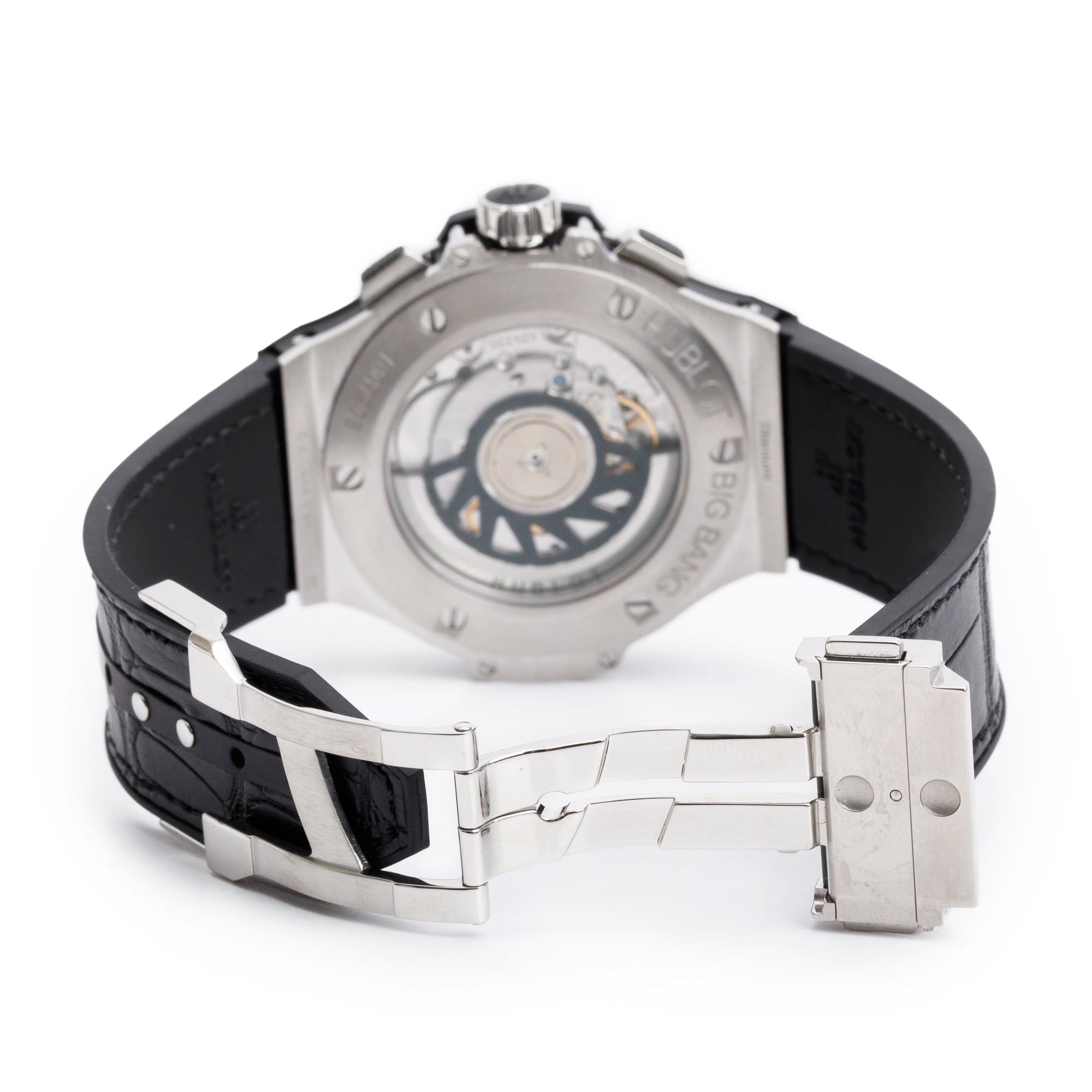 Hublot 2024 Stainless Steel & Titanium Diamond Bezel Big Bang 41 MM Automatic Chronograph Watch w/ Box