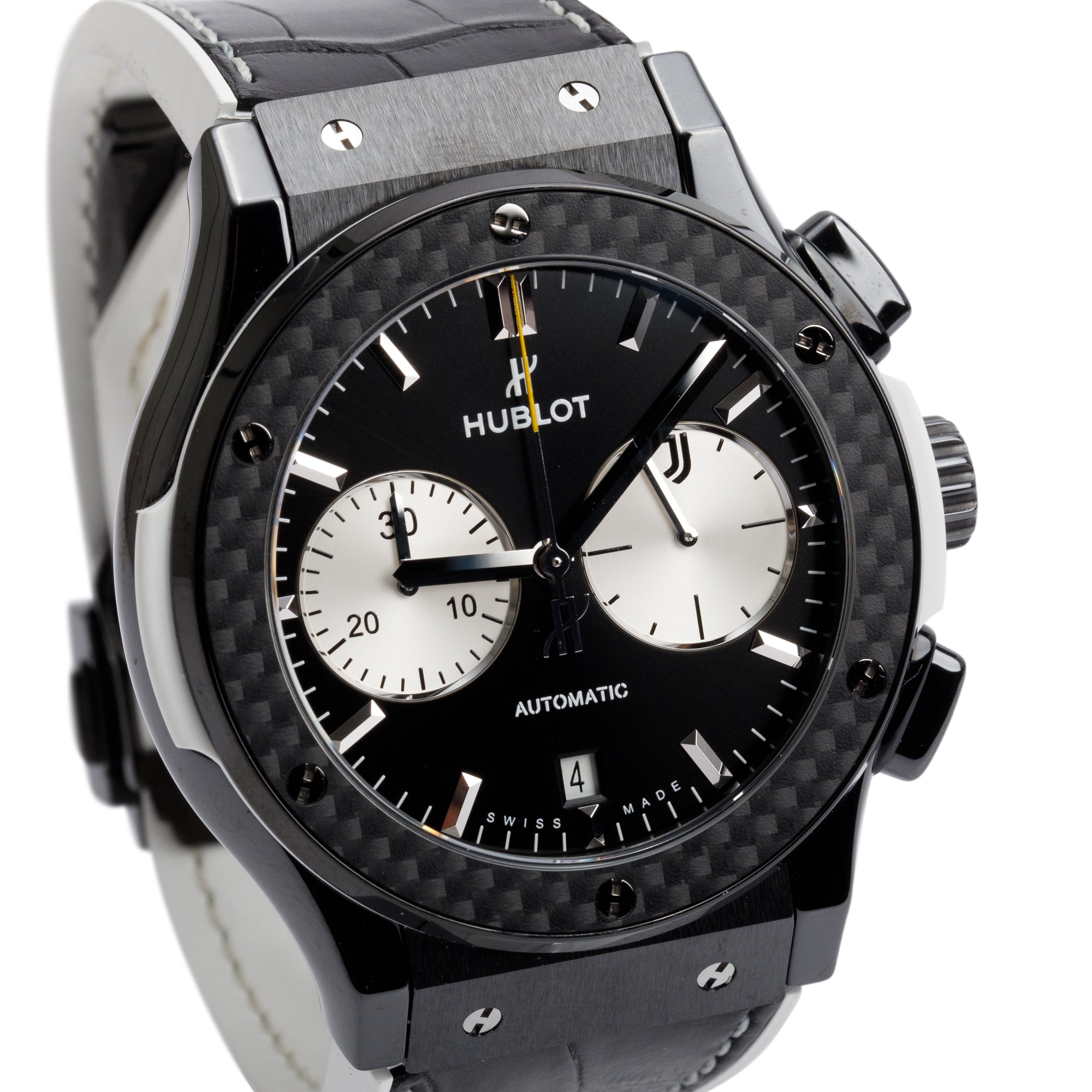 Hublot Limited Edition Black Ceramic Classic Fusion Juventus 45 MM Chronograph Automatic Watch