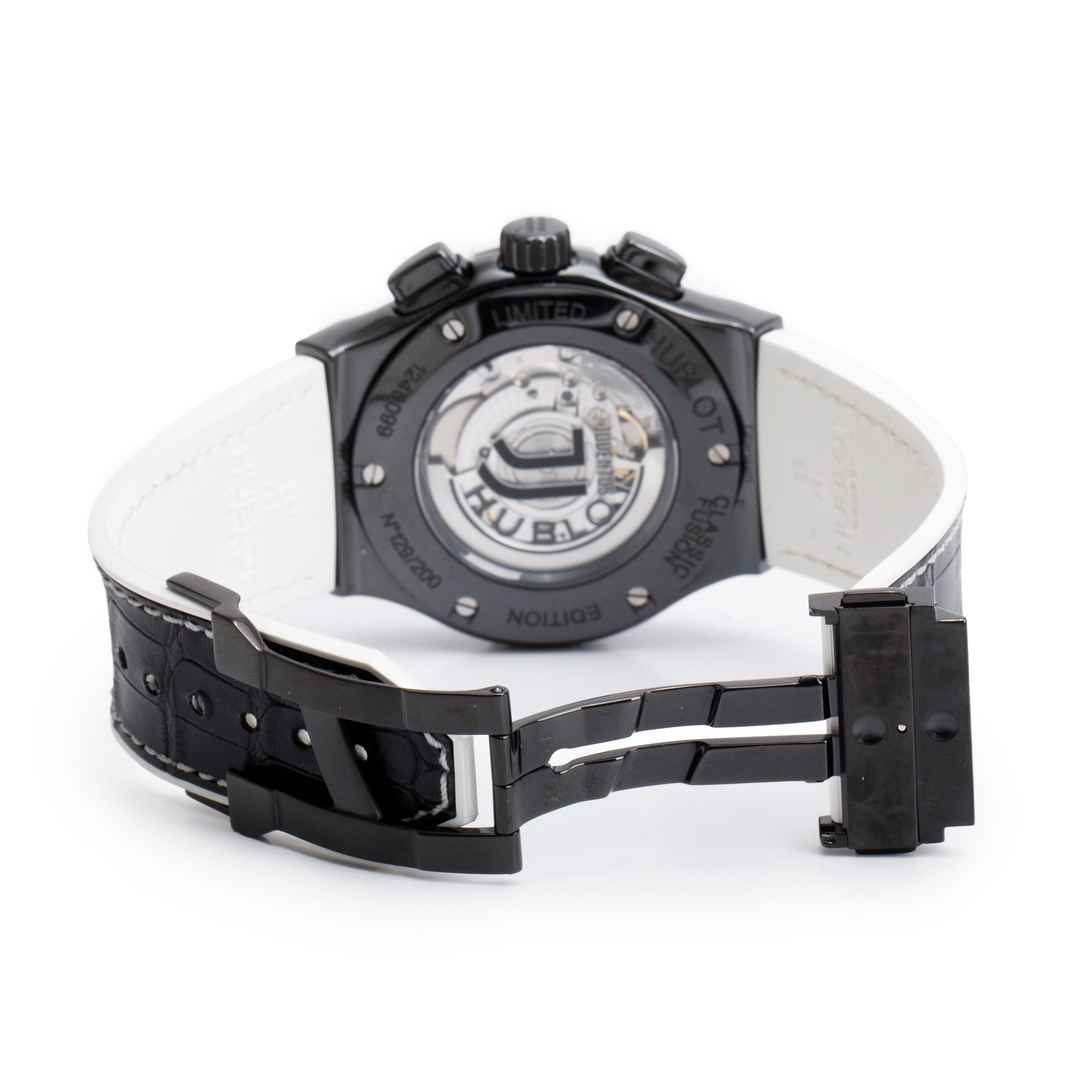 Hublot Limited Edition Black Ceramic Classic Fusion Juventus 45 MM Chronograph Automatic Watch