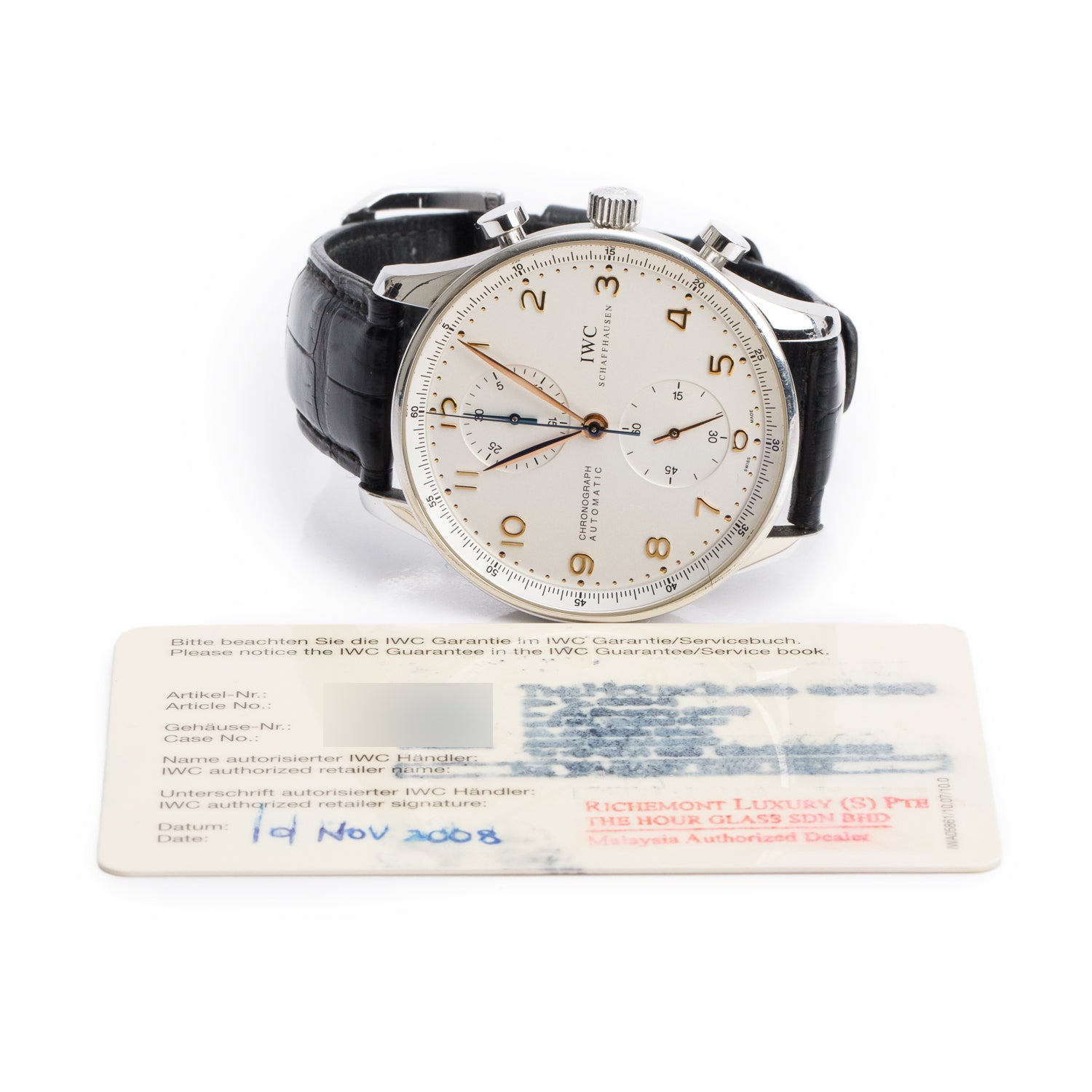 IWC Stainless Steel Portuguese 41 MM Chronograph Automatic Watch IW371401 w/ Papers