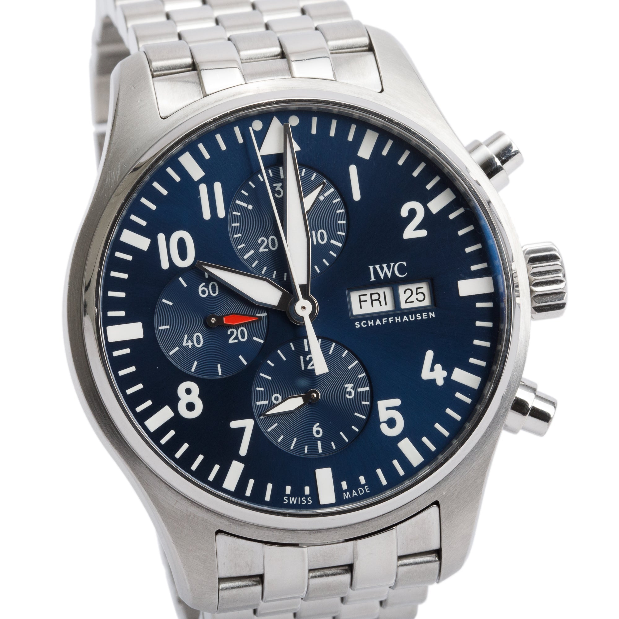 IWC Stainless Steel Le Petit Prince 43 MM Pilot Chronograph Automatic Watch IW377717
