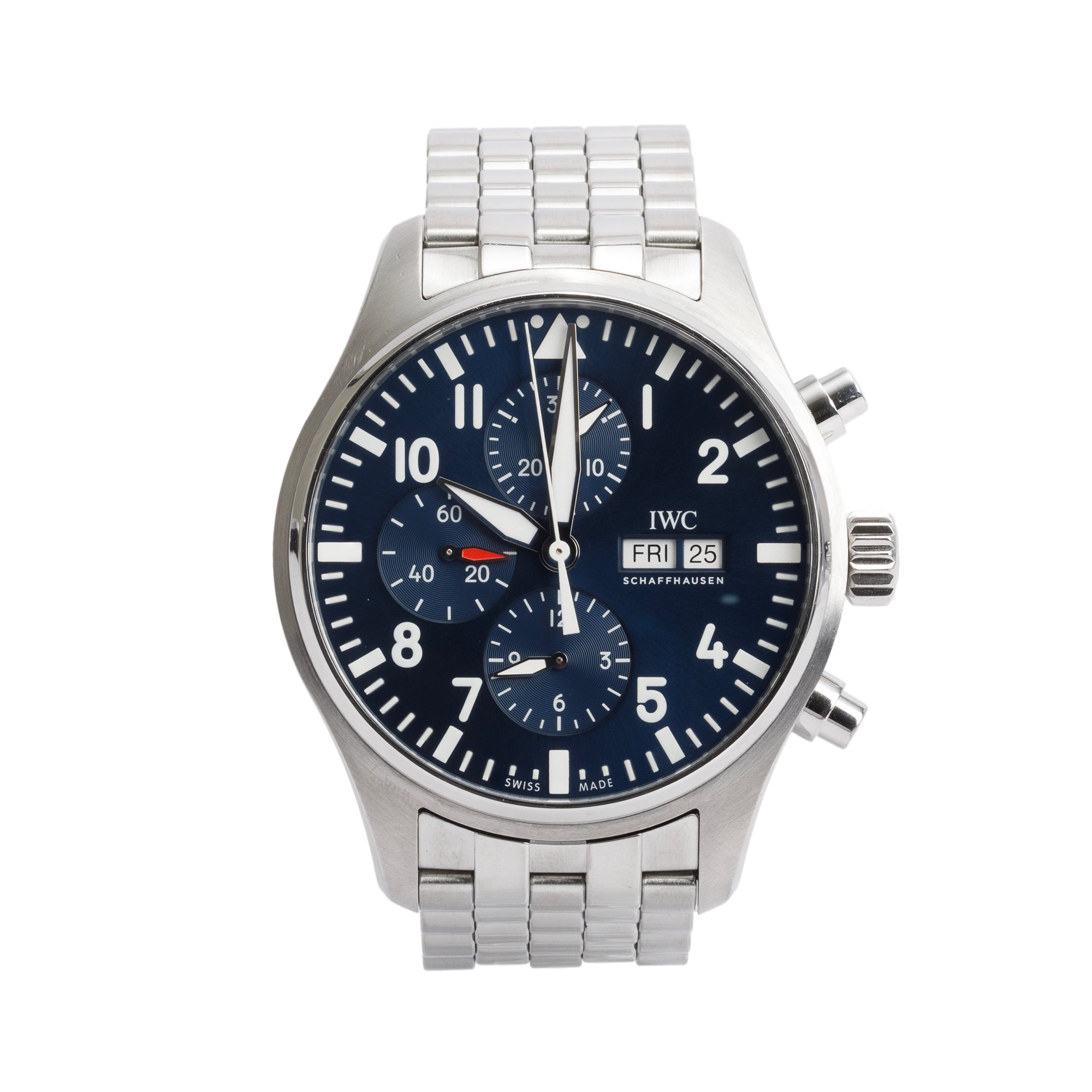IWC Stainless Steel Le Petit Prince 43 MM Pilot Chronograph Automatic Watch IW377717
