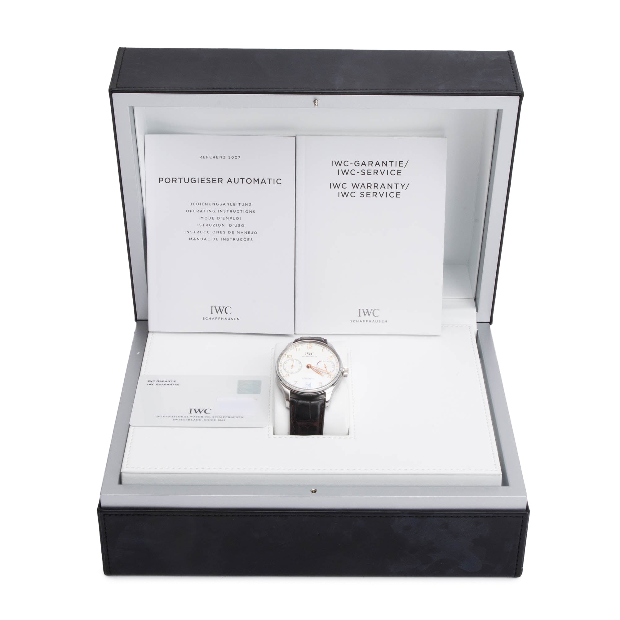 IWC Stainless Steel Portugieser 42.3 MM 7 Day Reserve Automatic Watch IW500704 w/ Box & Papers