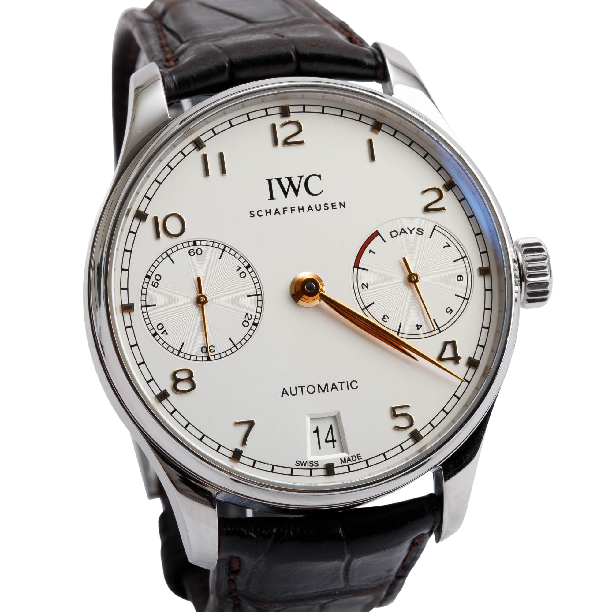 IWC Stainless Steel Portugieser 42.3 MM 7 Day Reserve Automatic Watch IW500704 w/ Box & Papers