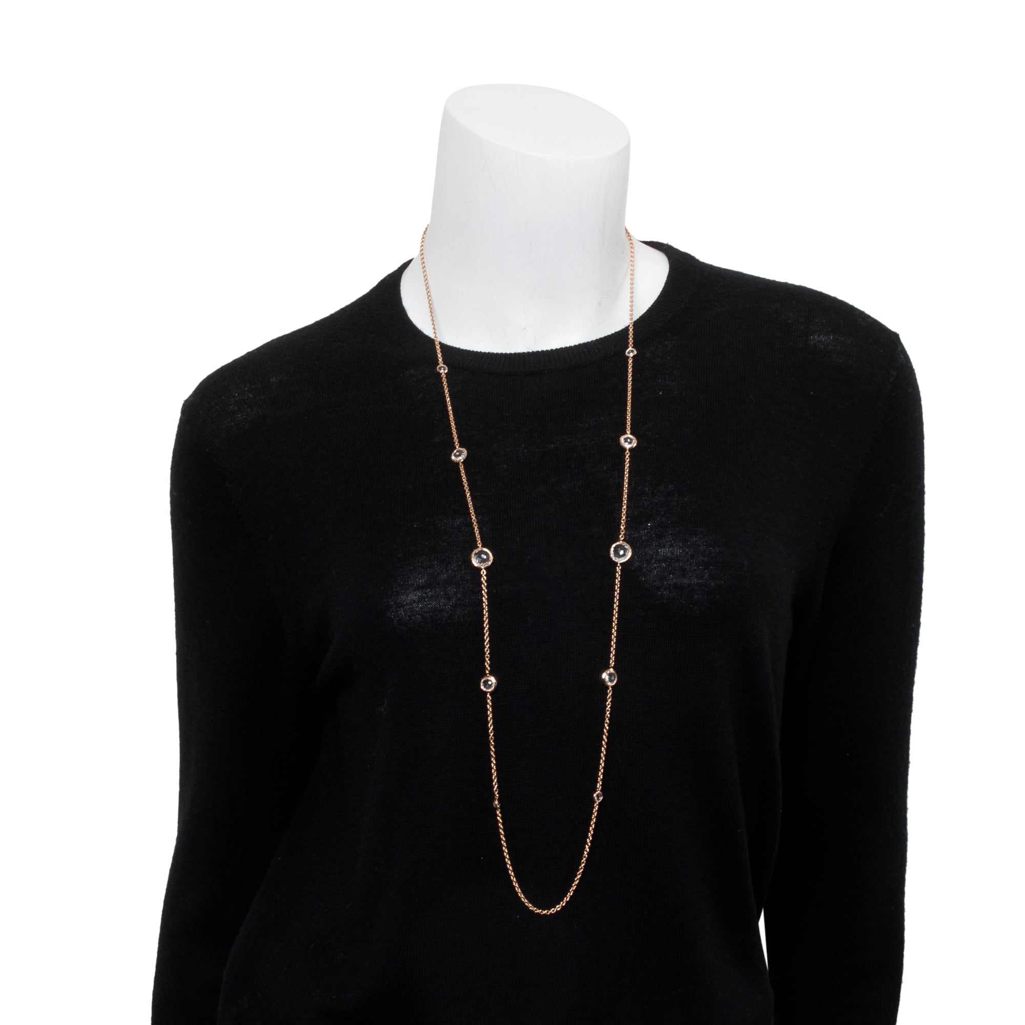 Ippolita Rose Gold Plated Sterling Silver Quartz Station Lollipop Necklace