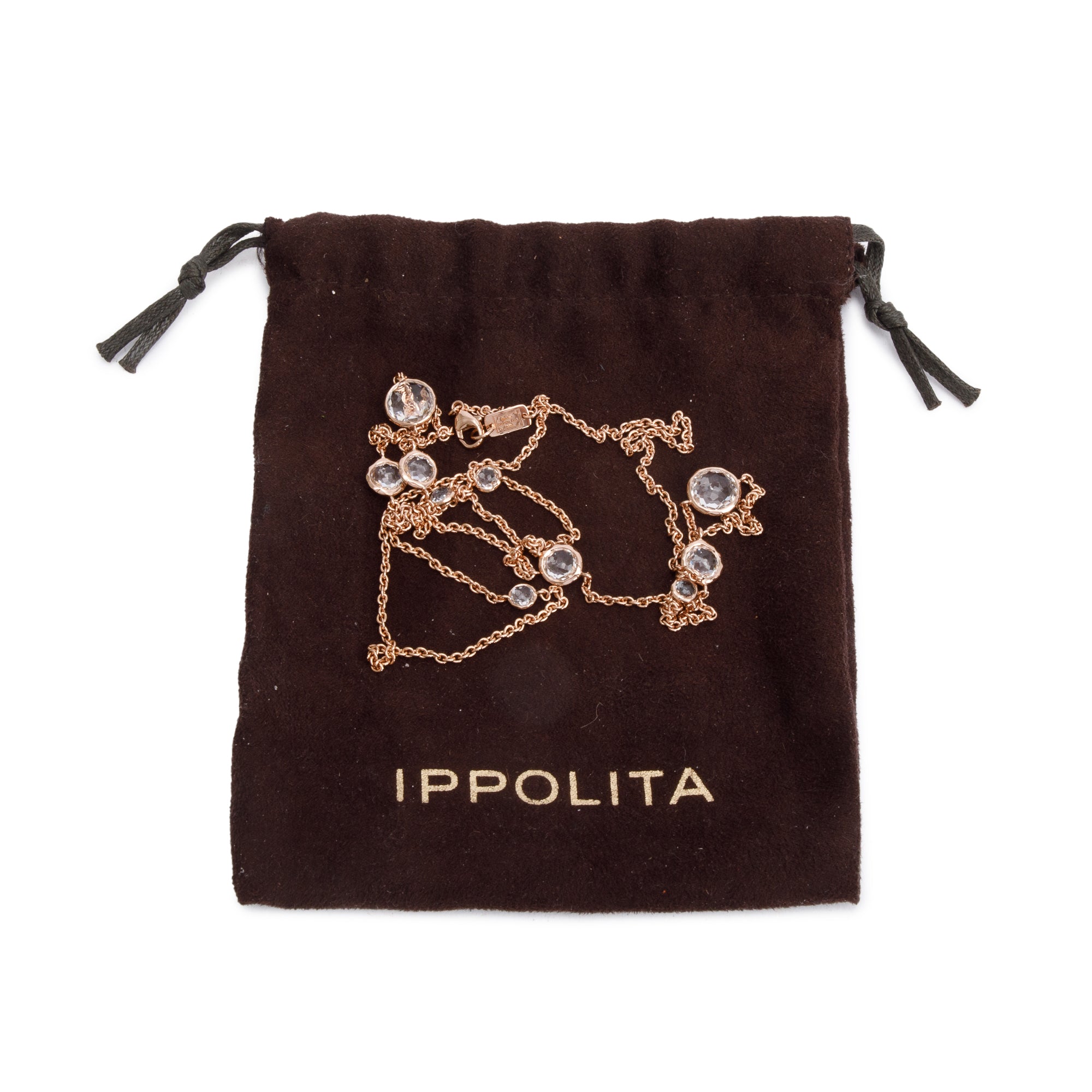 Ippolita Rose Gold Plated Sterling Silver Quartz Station Lollipop Necklace