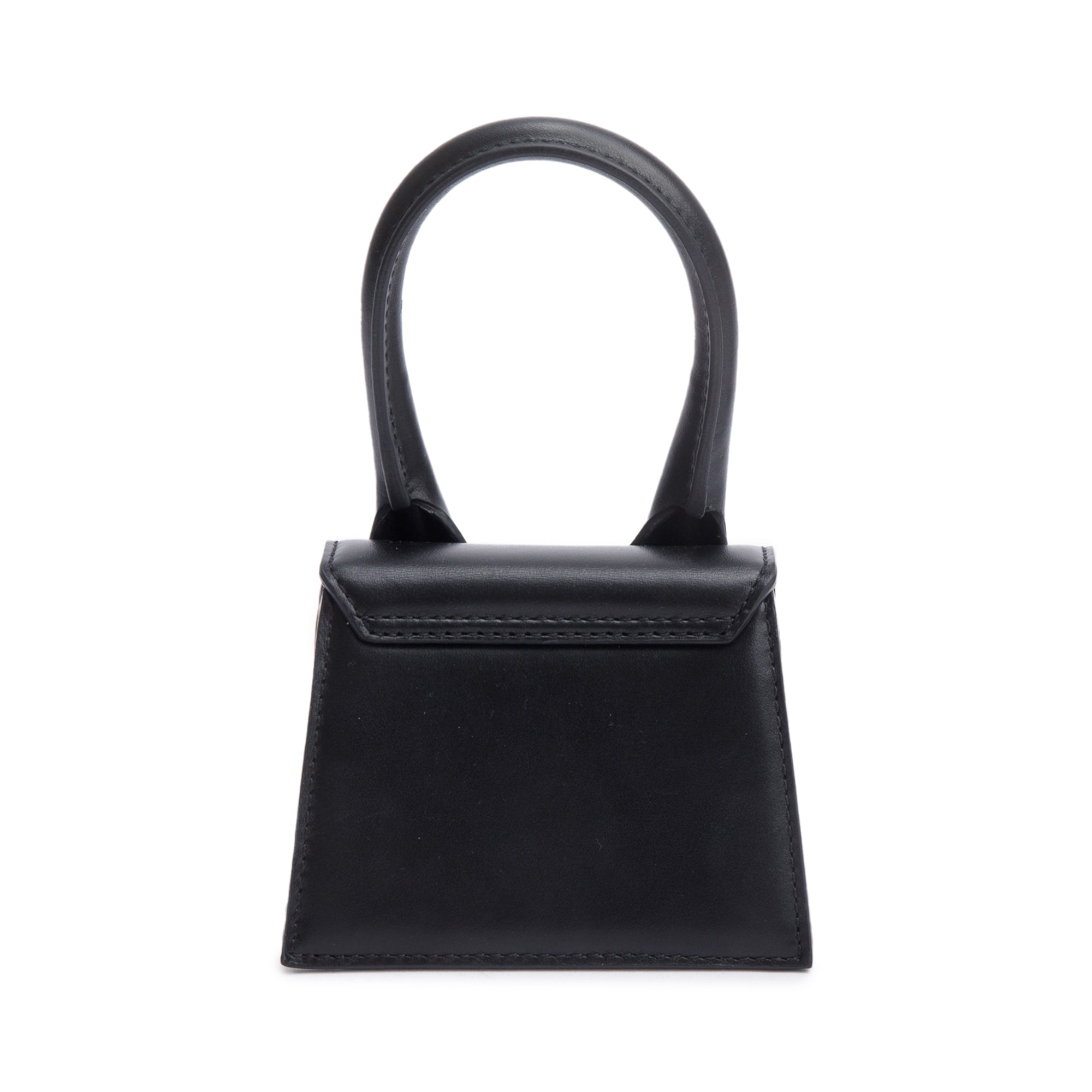 Jacquemus Black Calfskin Leather Mini Signature Le Chiquito Handle Bag w/ Strap