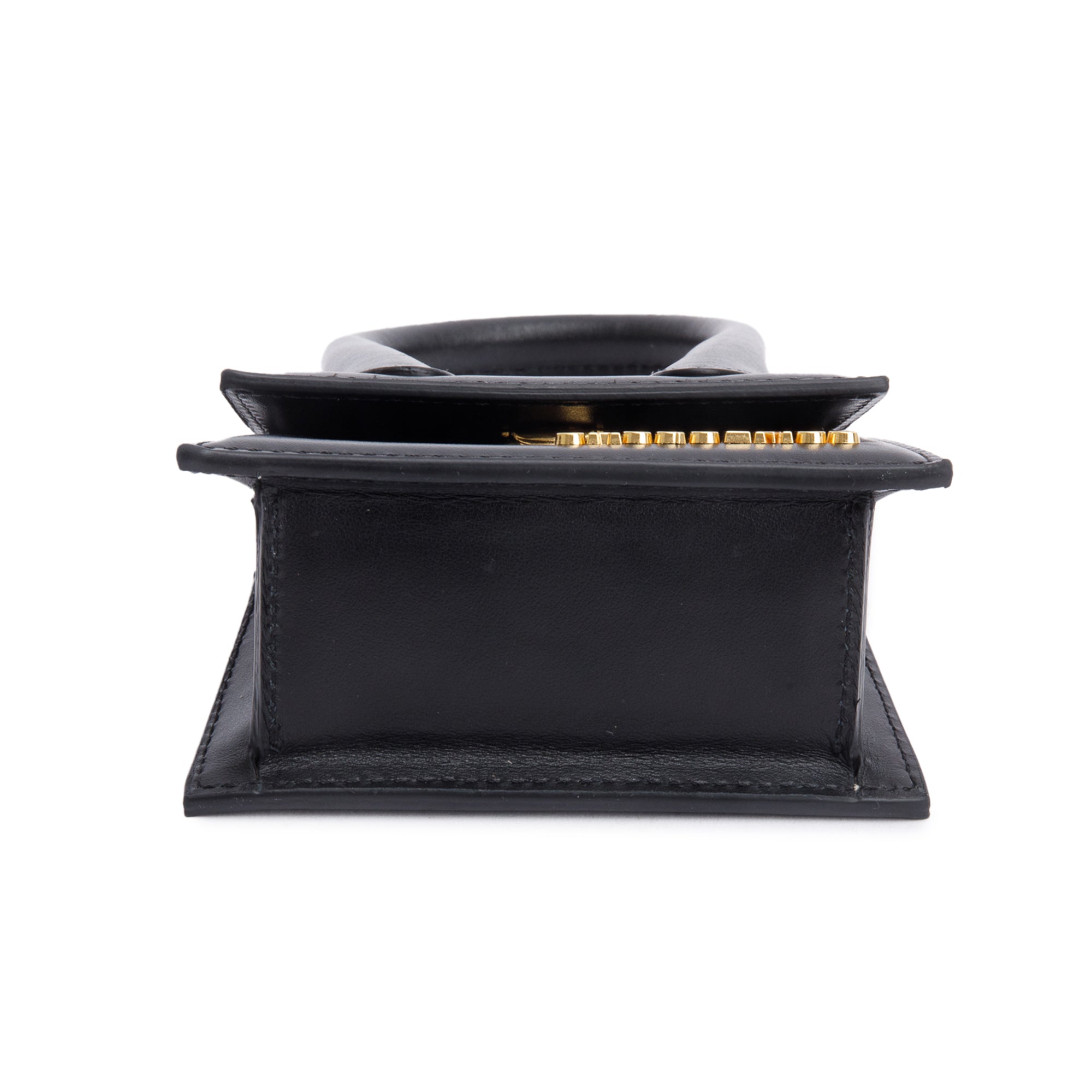 Jacquemus Black Calfskin Leather Mini Signature Le Chiquito Handle Bag w/ Strap