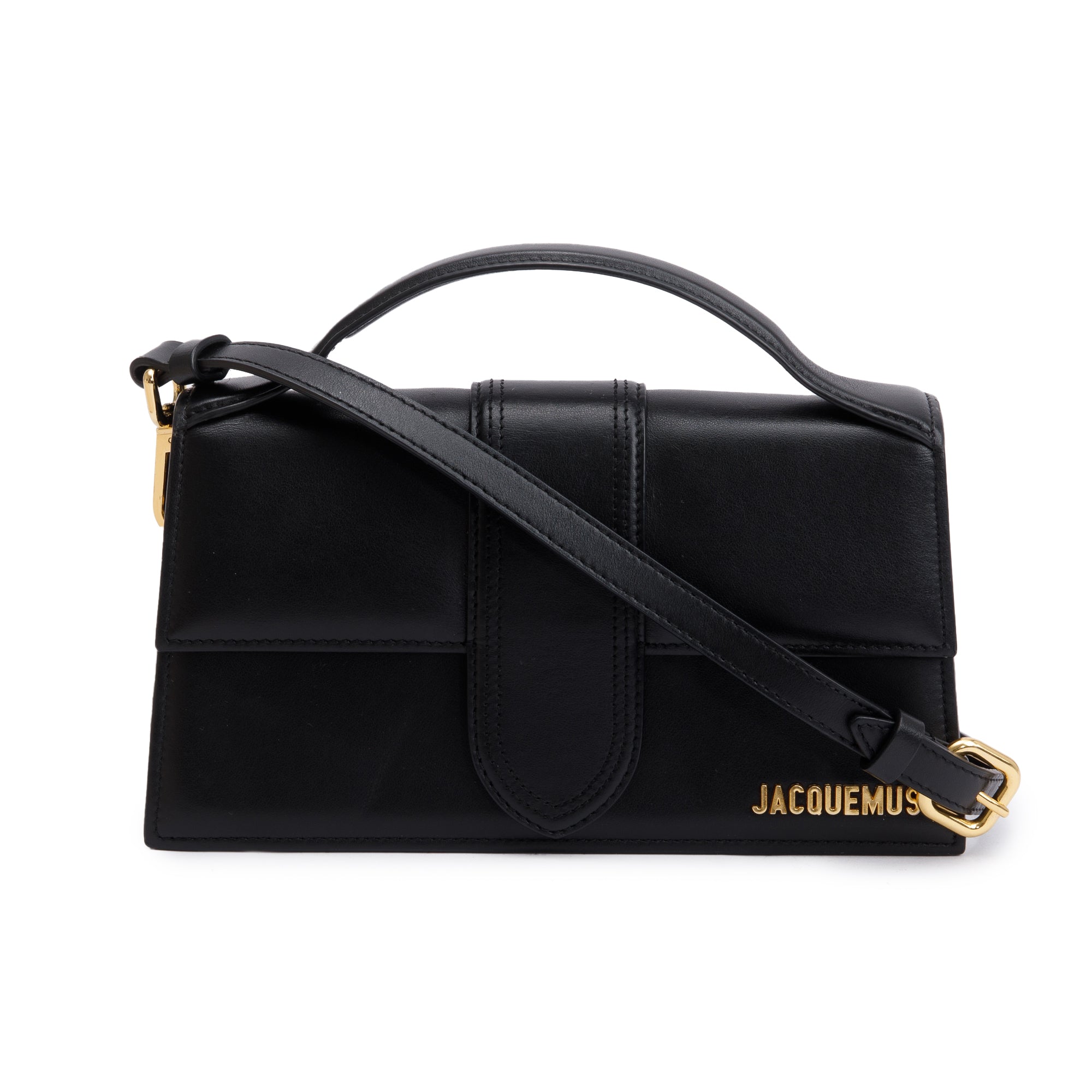 Jacquemus Black Leather Le Grand Bambino Bag w/ Strap