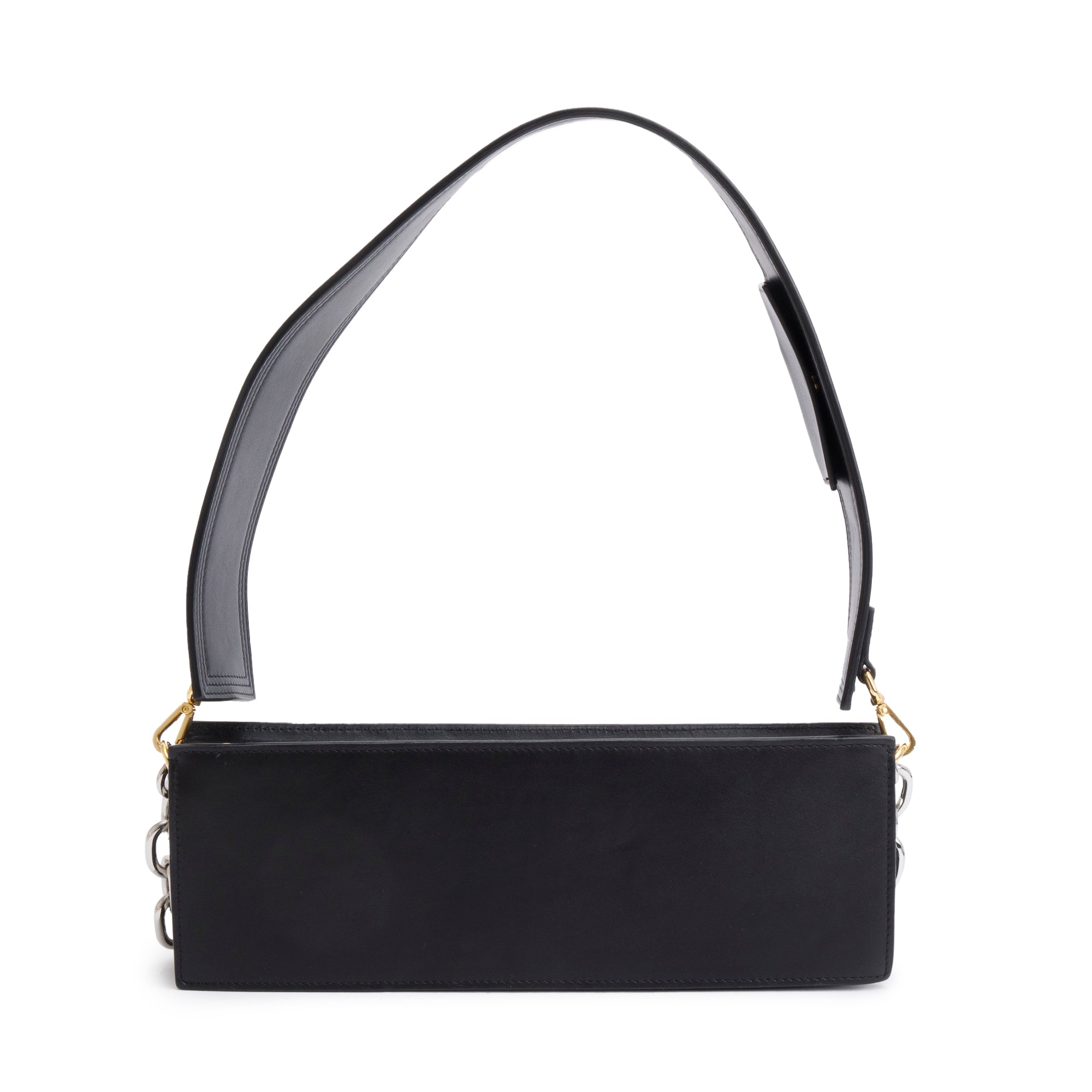 Jacquemus Black Leather Le Sac Ciuciu Chain Shoulder Bag w/ Strap