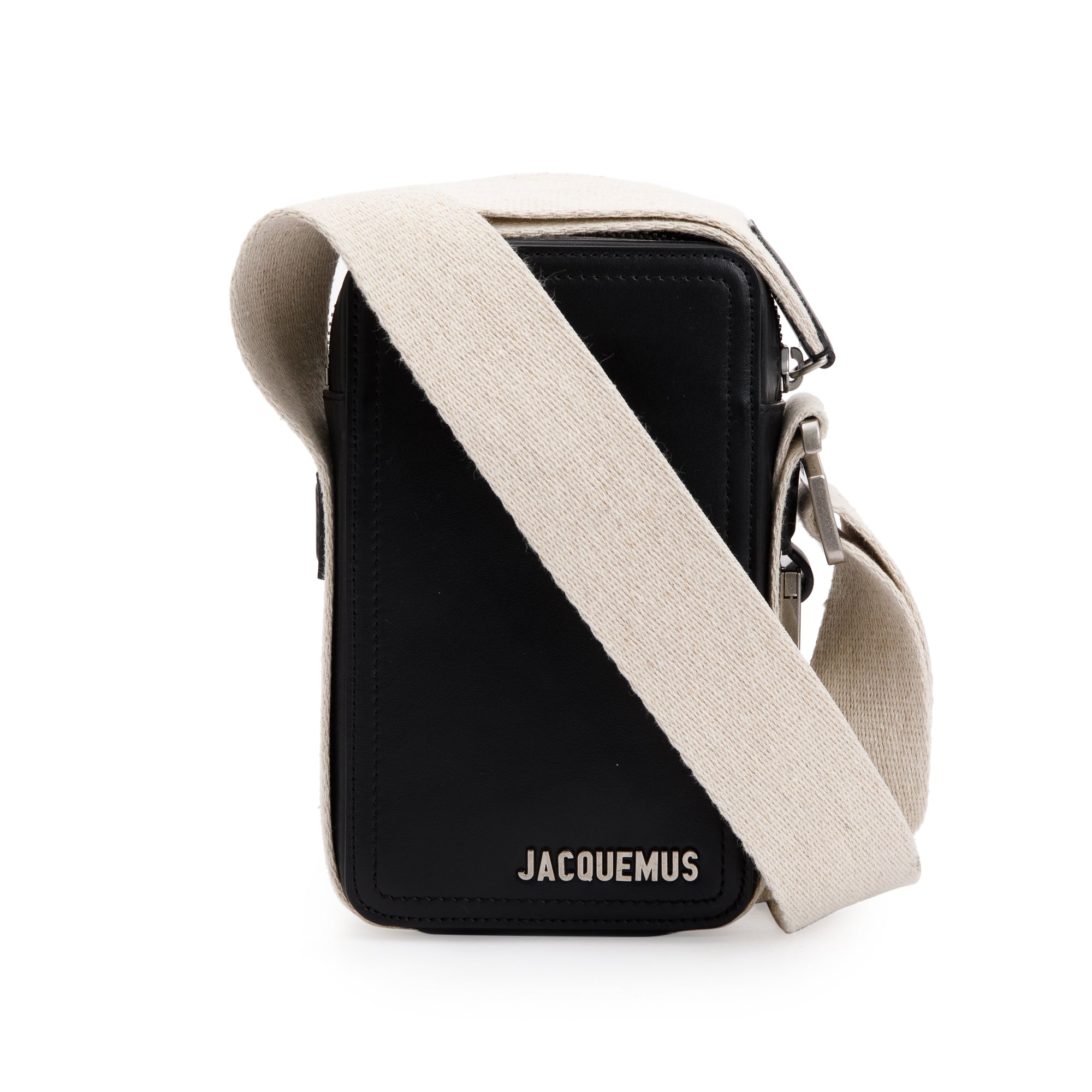 Jacquemus Black Leather OS Le Cuerda Vertical Bag