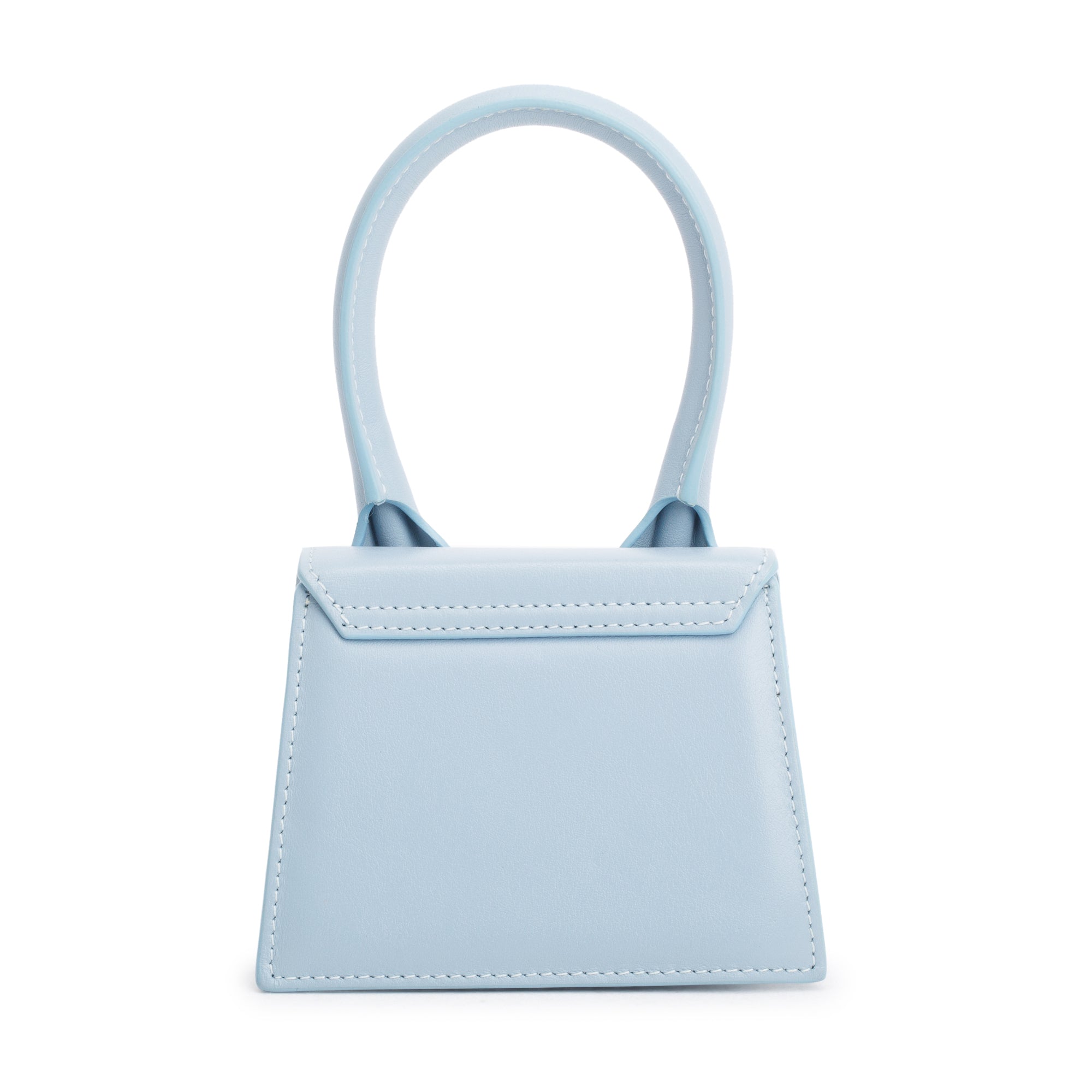 Jacquemus Blue Calfskin Leather Mini Signature Le Chiquito Handle Bag w/ Strap